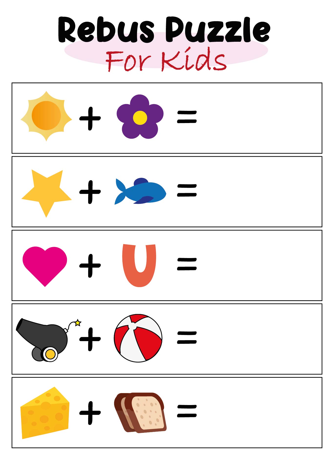 Printable Rebus Puzzle Challenges for Kids