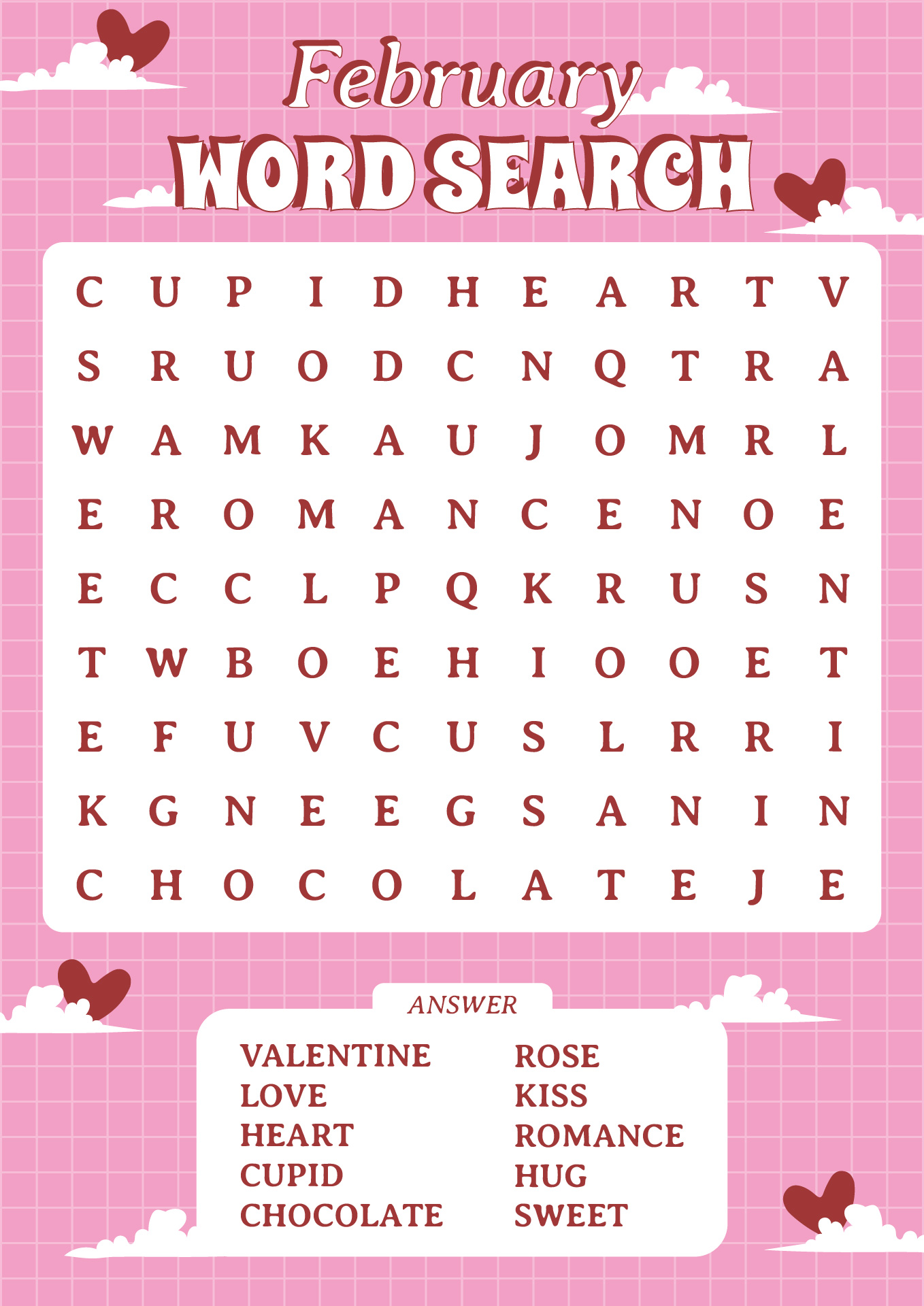 Printable Rebus Puzzle for February