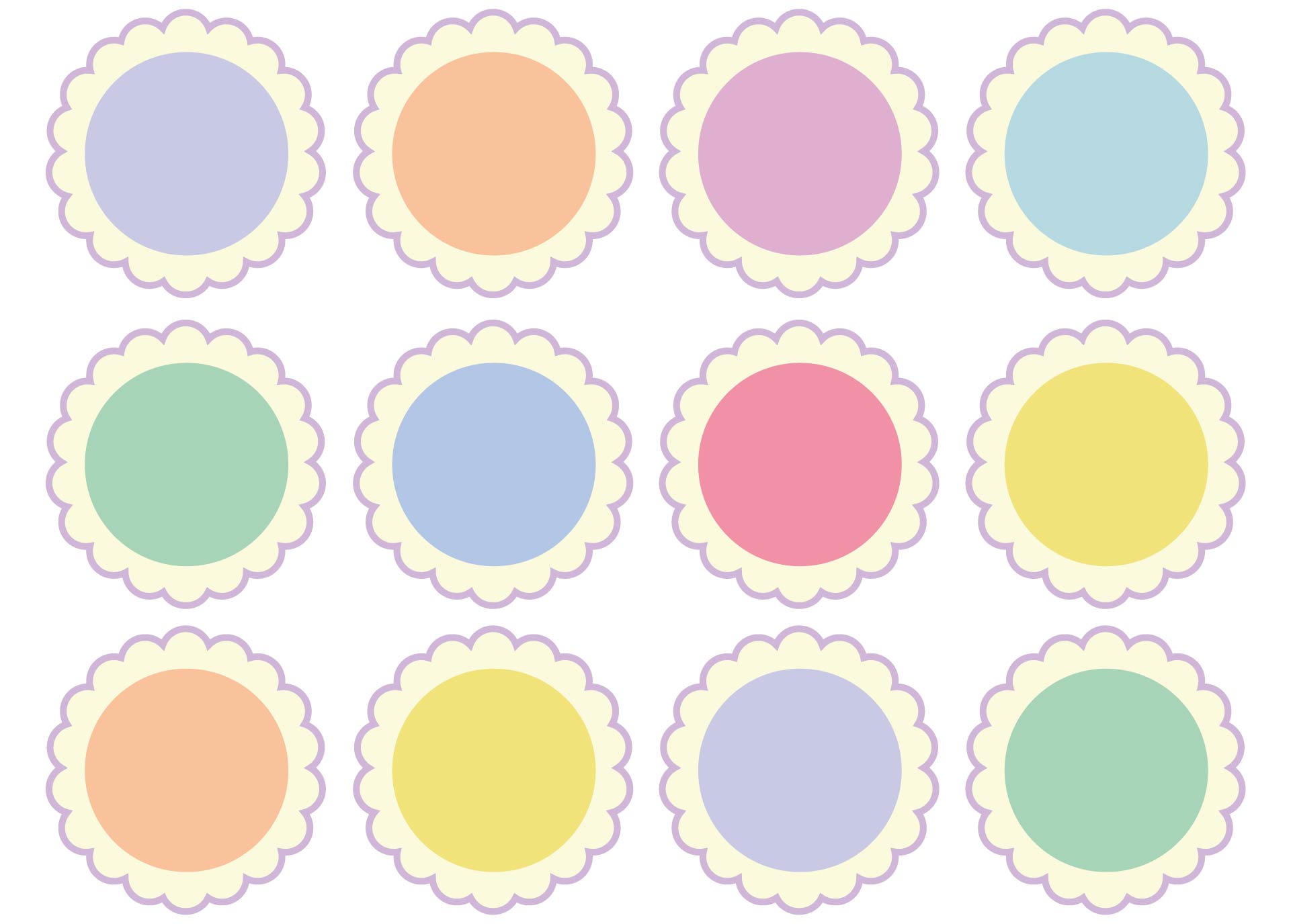 Printable Scalloped Circle Tags