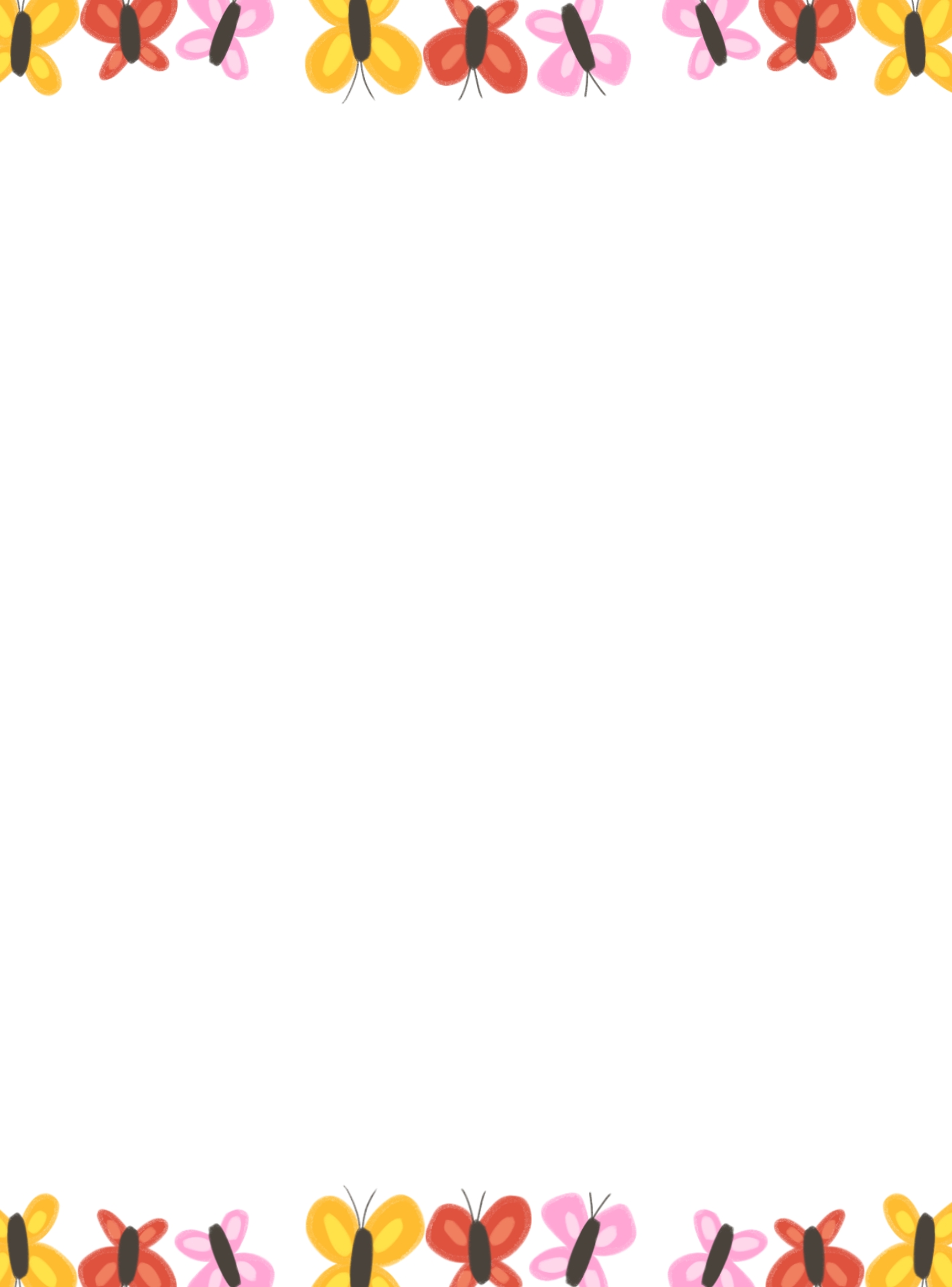 Printable Spring Butterfly Paper Borders