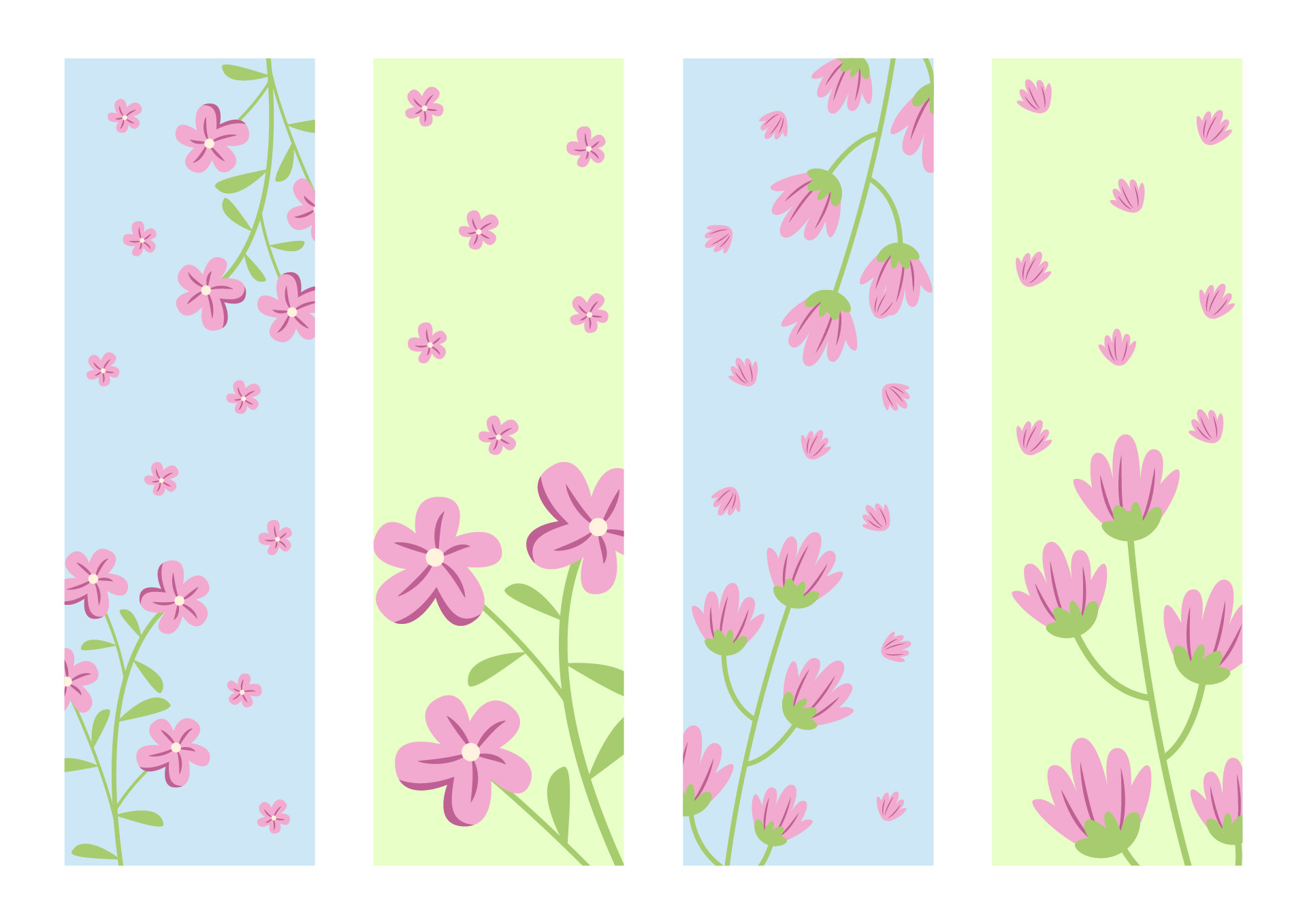 Printable Spring Flower Bookmarks