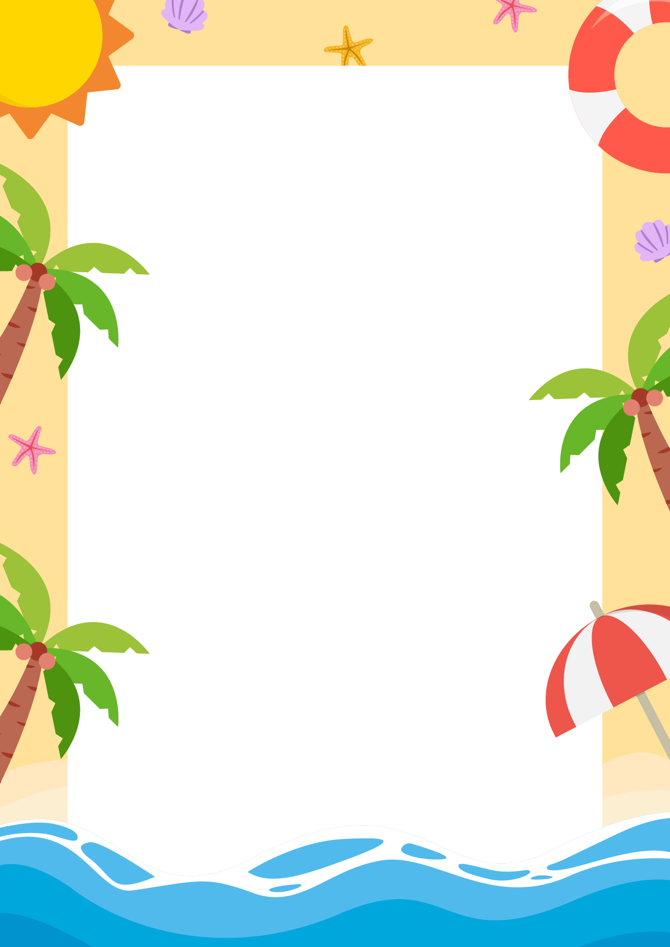 Printable Summer Border Clip Art for Invitations