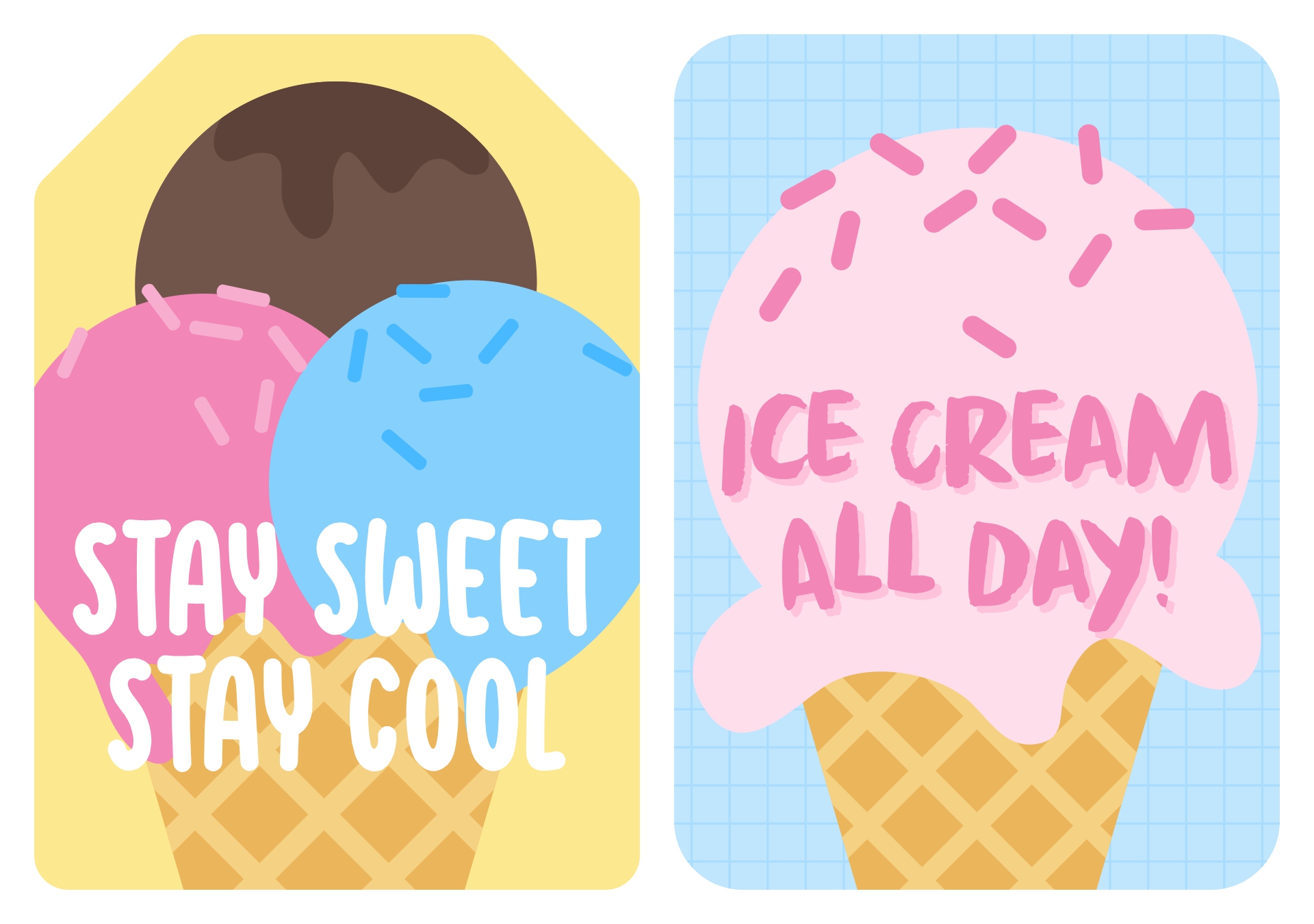Printable Summer Ice Cream Cone Gift Tags