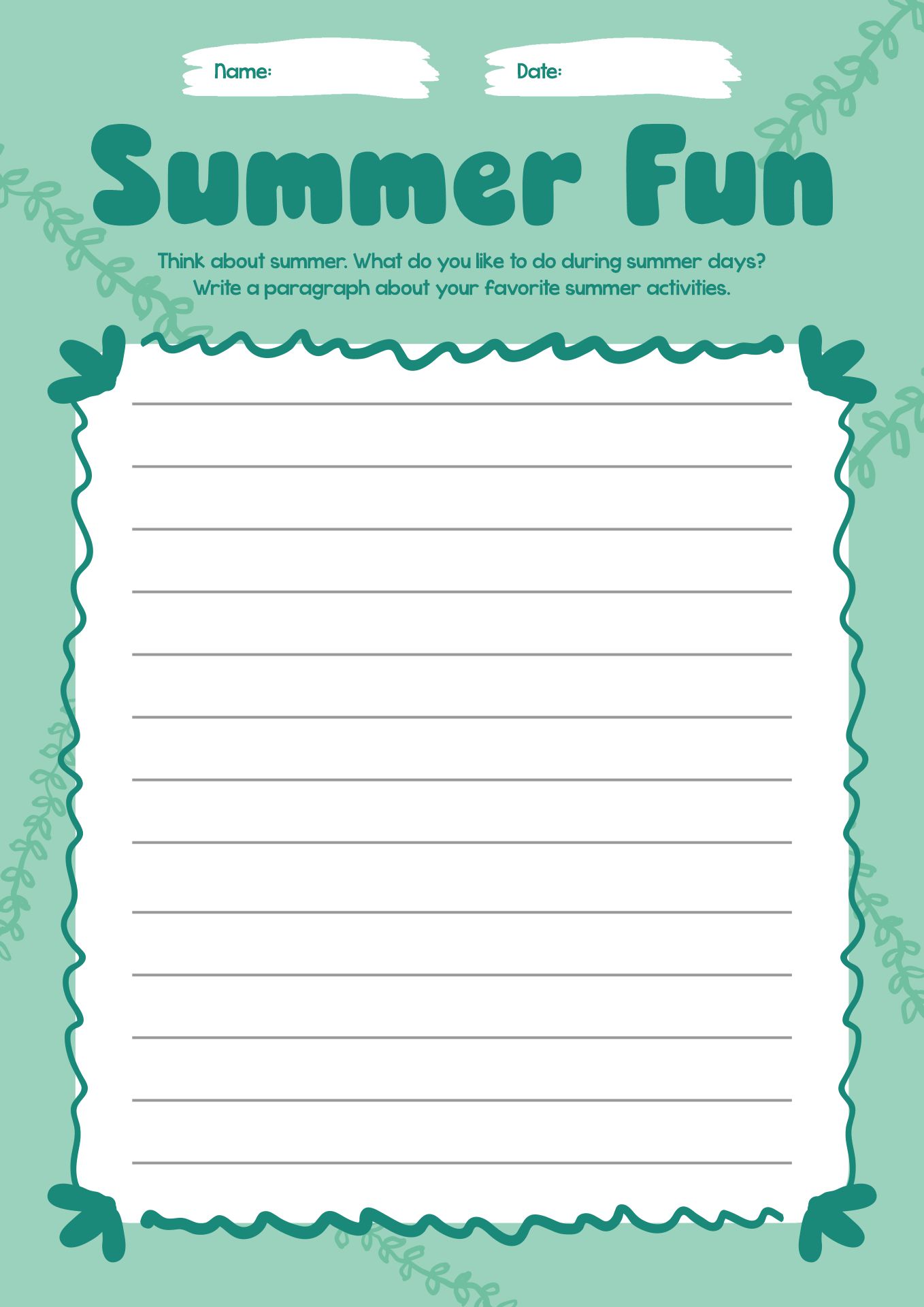 Printable Summer Packets for Fourth Grade