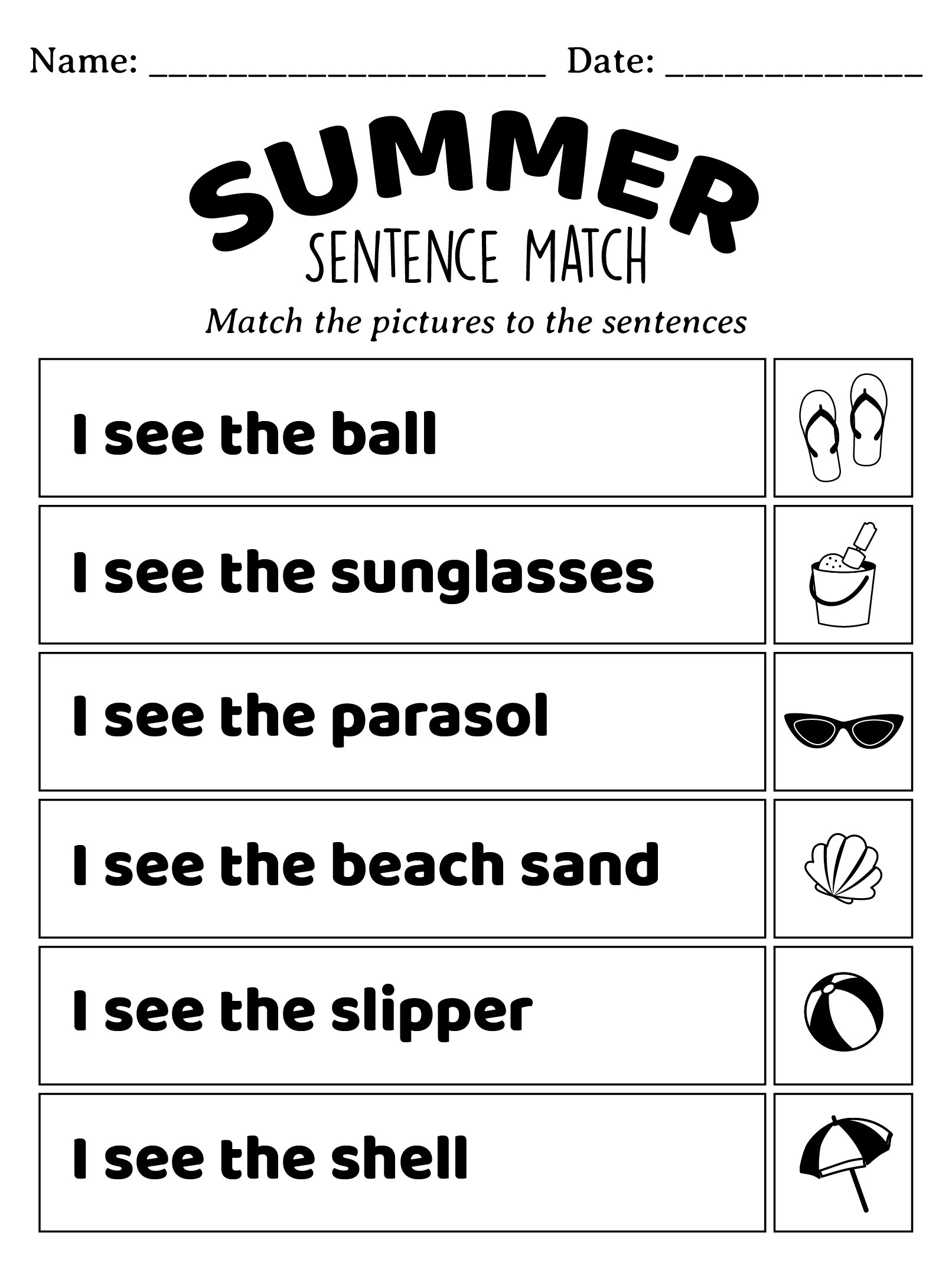 Printable Summer Packets for Kindergarten