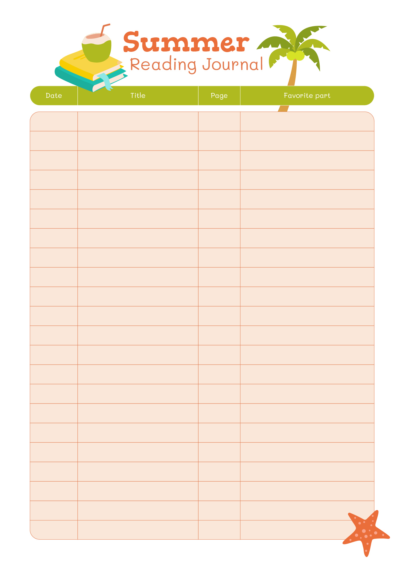 Printable Summer Reading Journal