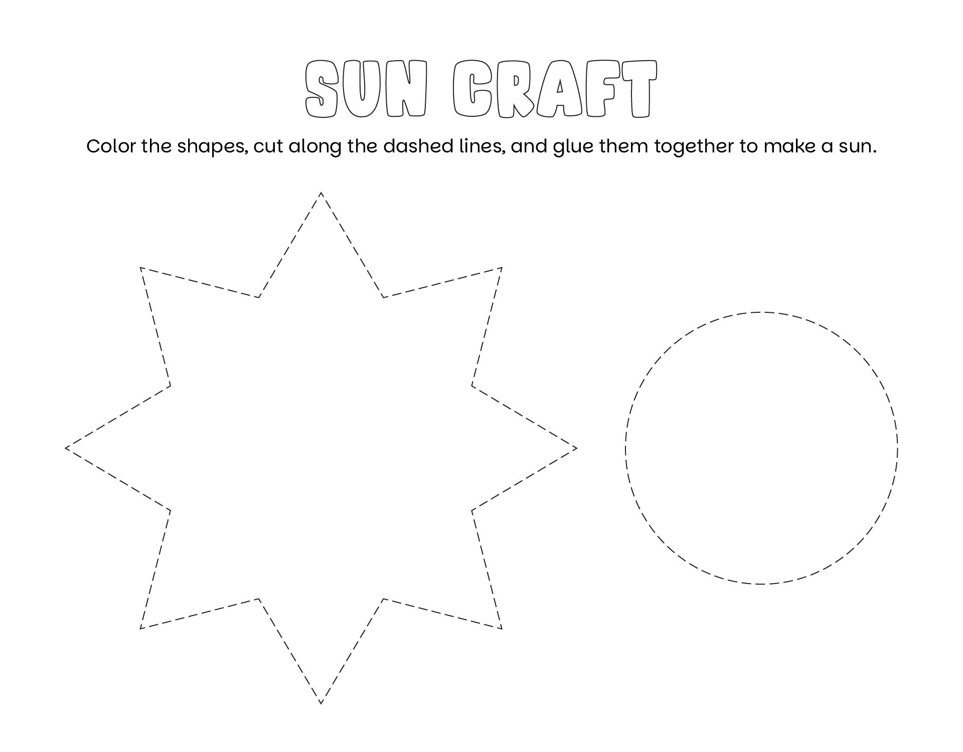 Printable Sun Shapes for Preschool Activities