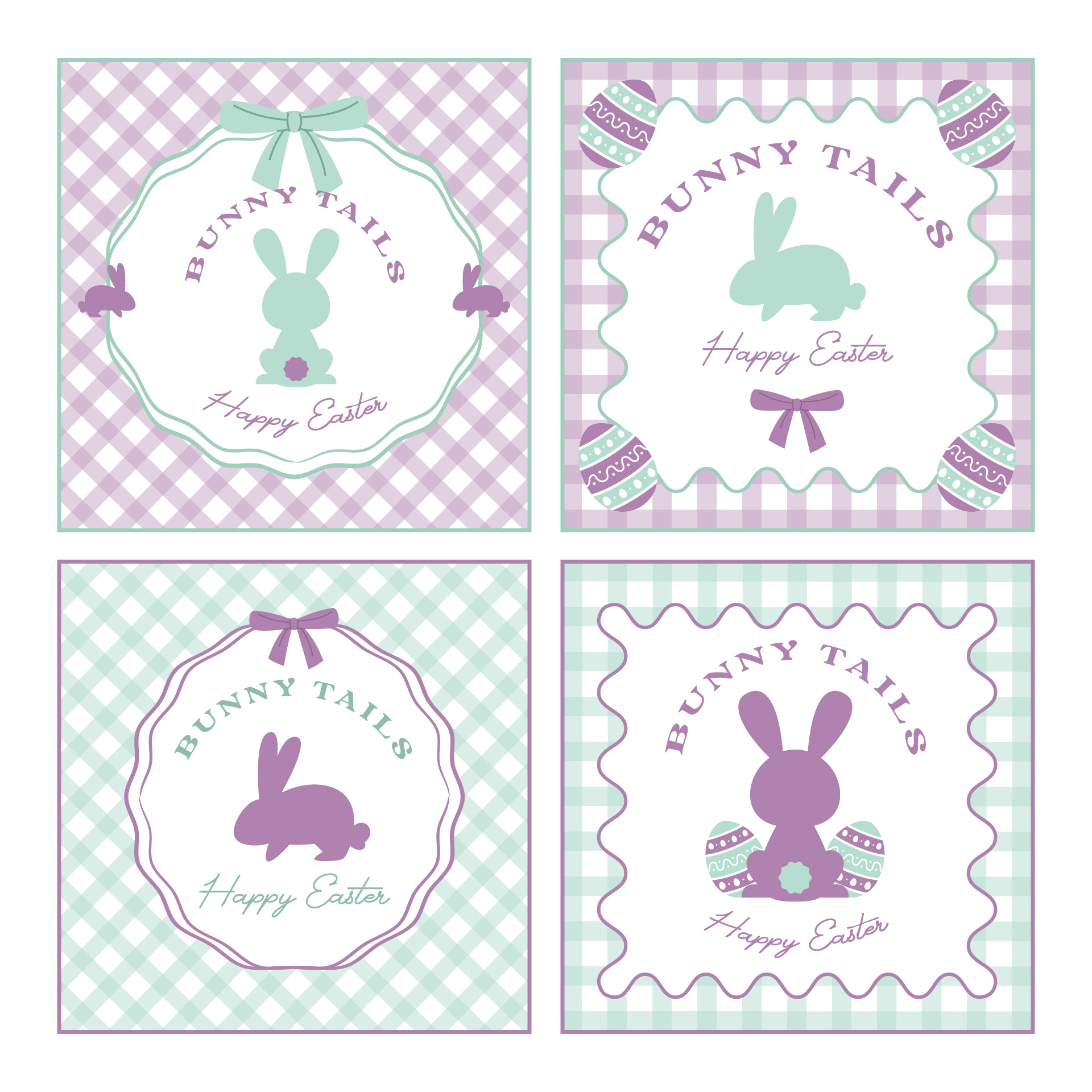 Printable Tags for Easter Bunny Tail Theme