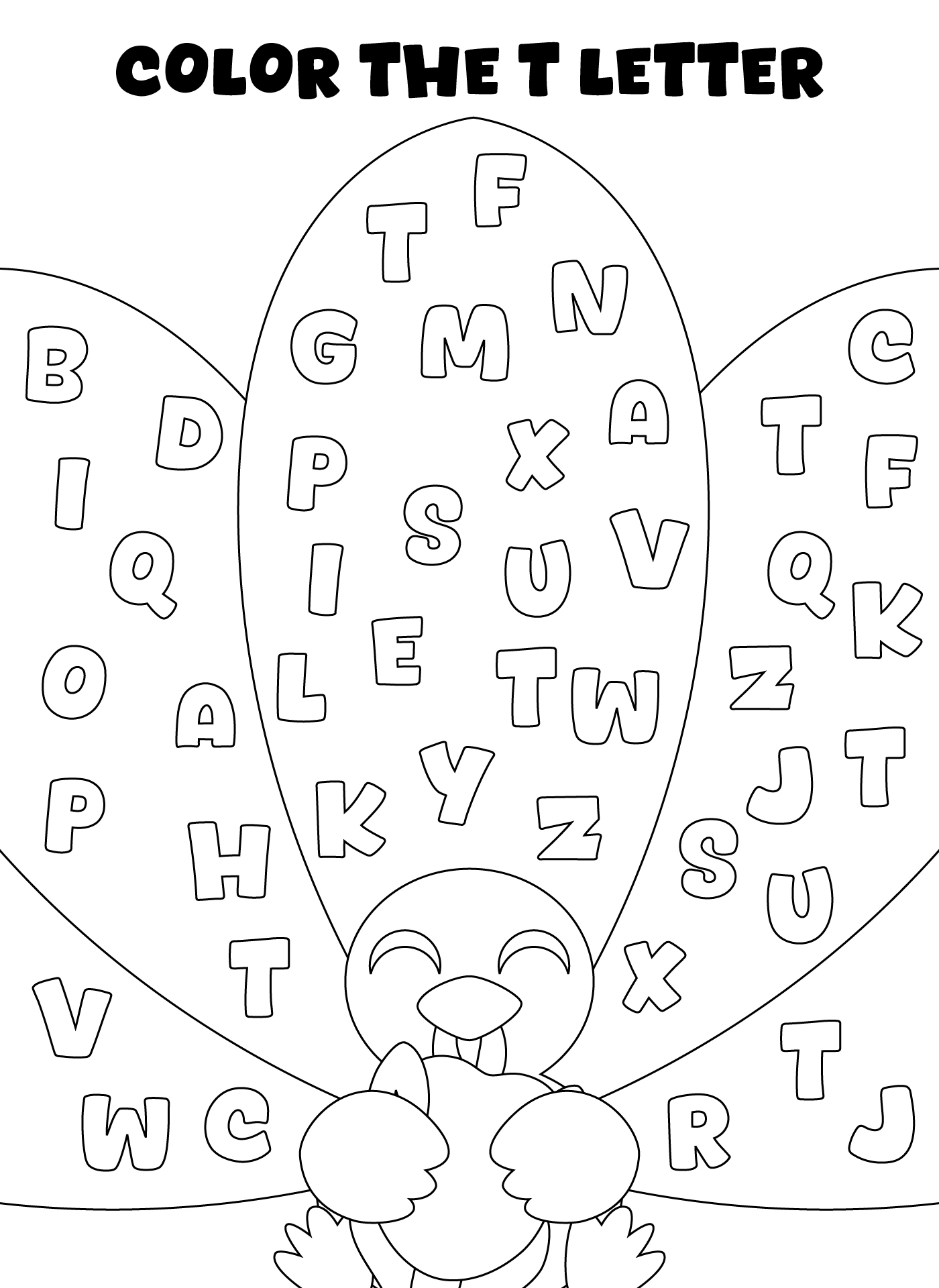 Printable Thanksgiving Letter T Recognition Games