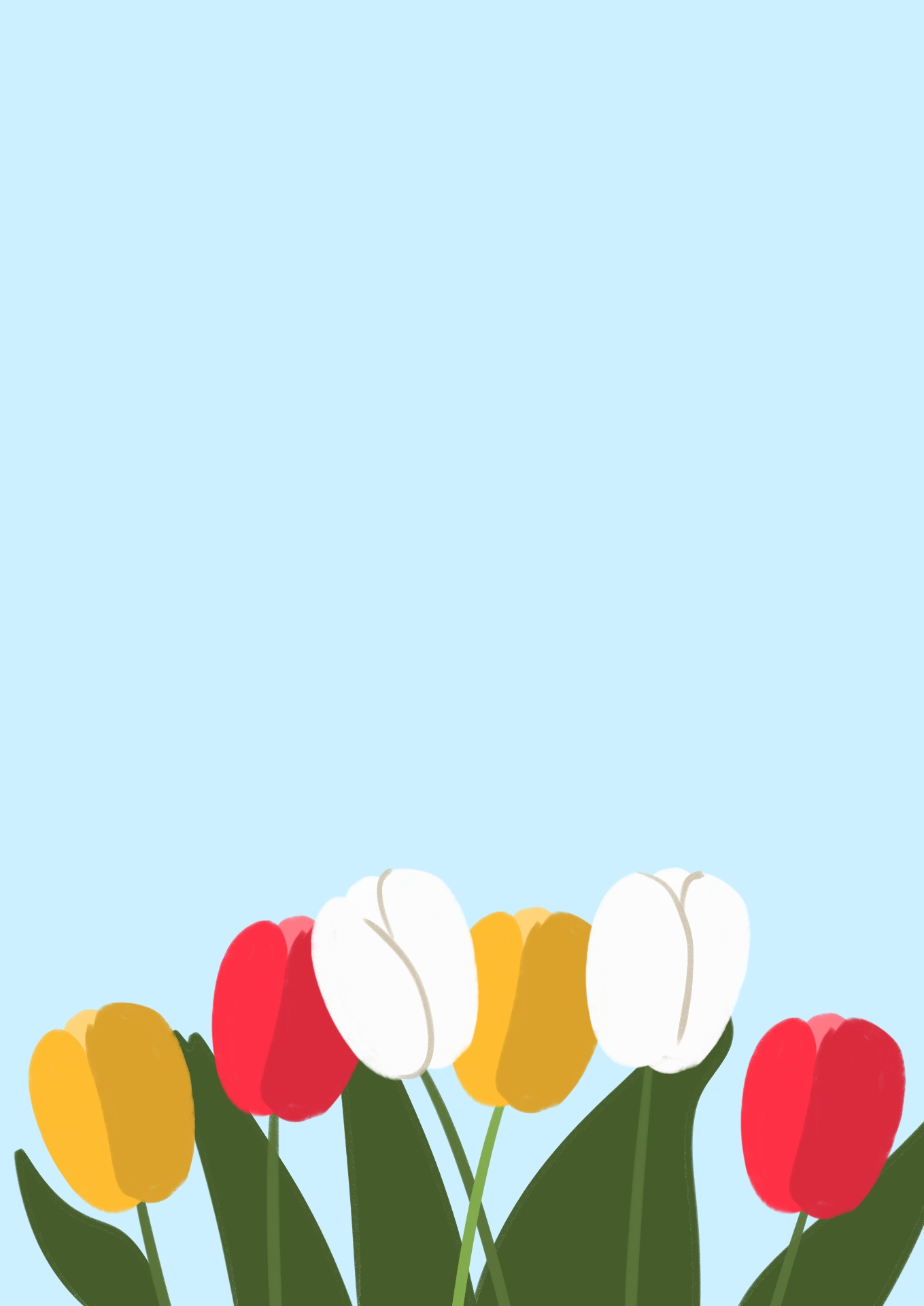 Printable Tulip Borders for Spring Papers