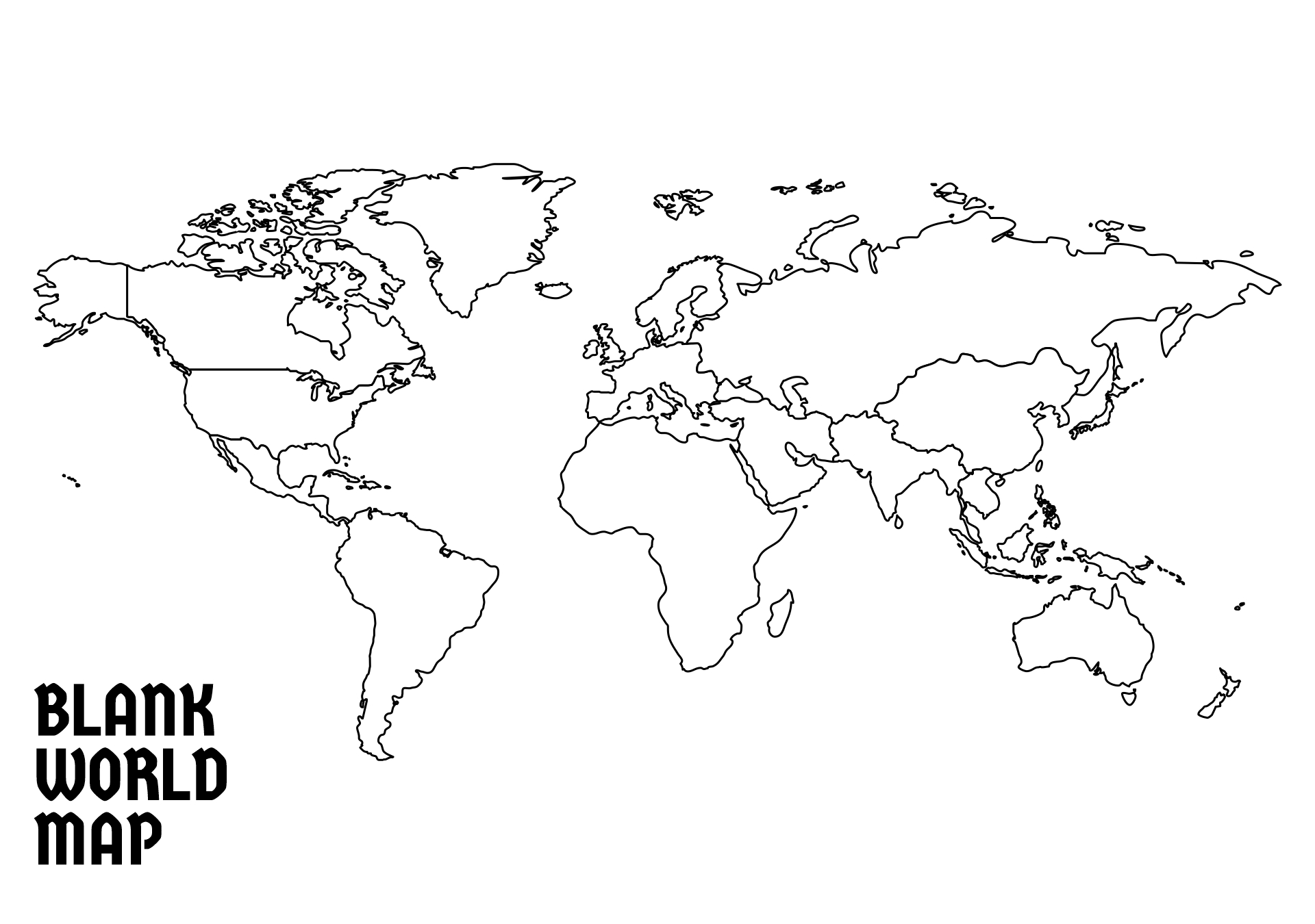 Printable Unlabeled World Map for Students