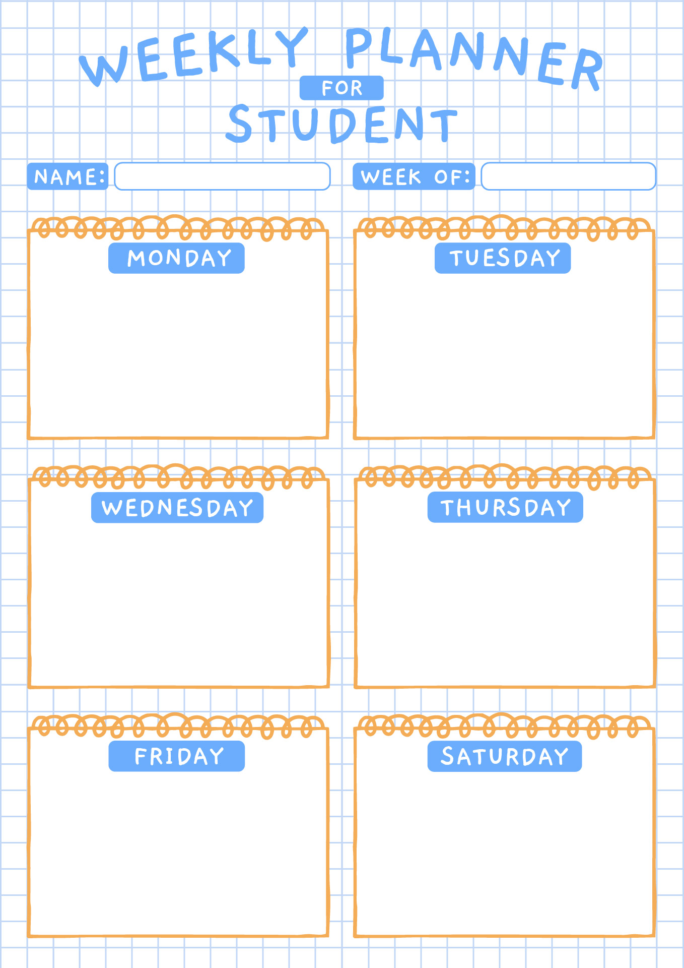 Printable Weekly Planner for Students