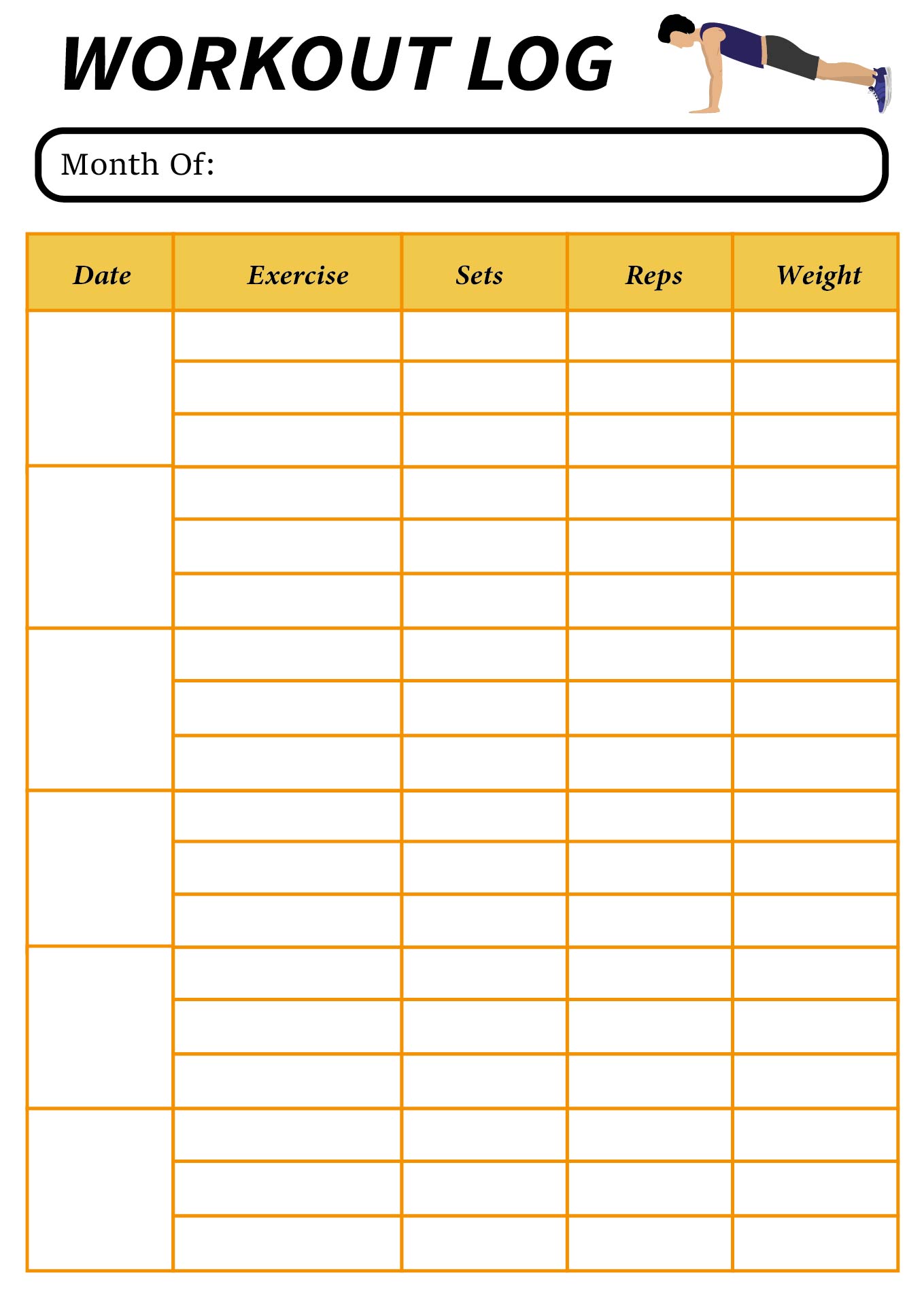 Printable Workout Log Sheets
