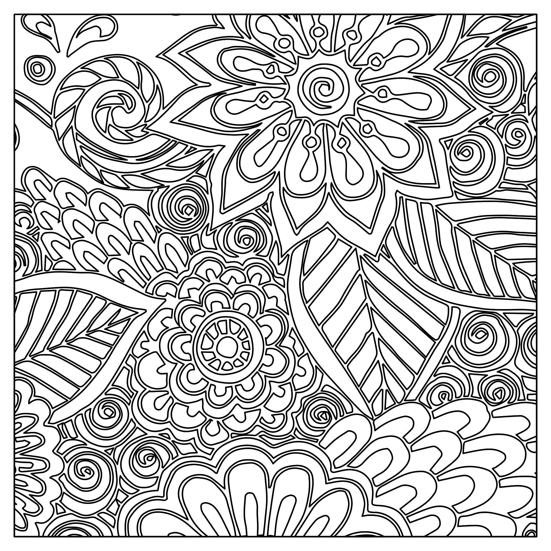 Printable Zentangle Flower Patterns for Coloring