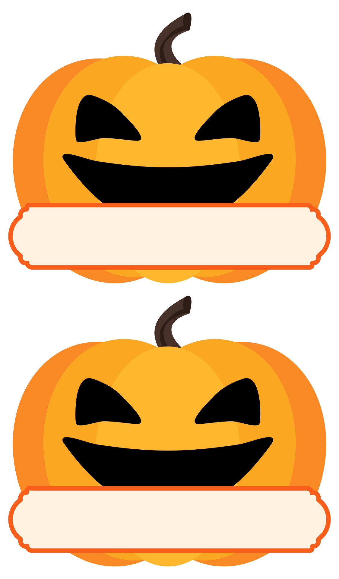 Pumpkin-Themed Name Tags for Halloween