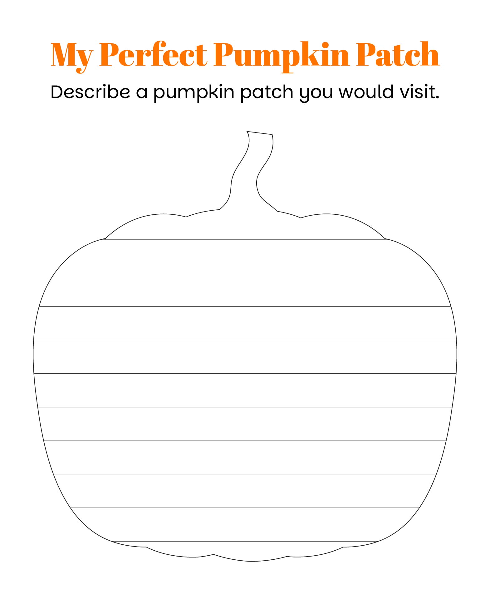Pumpkin Writing Activity Sheets