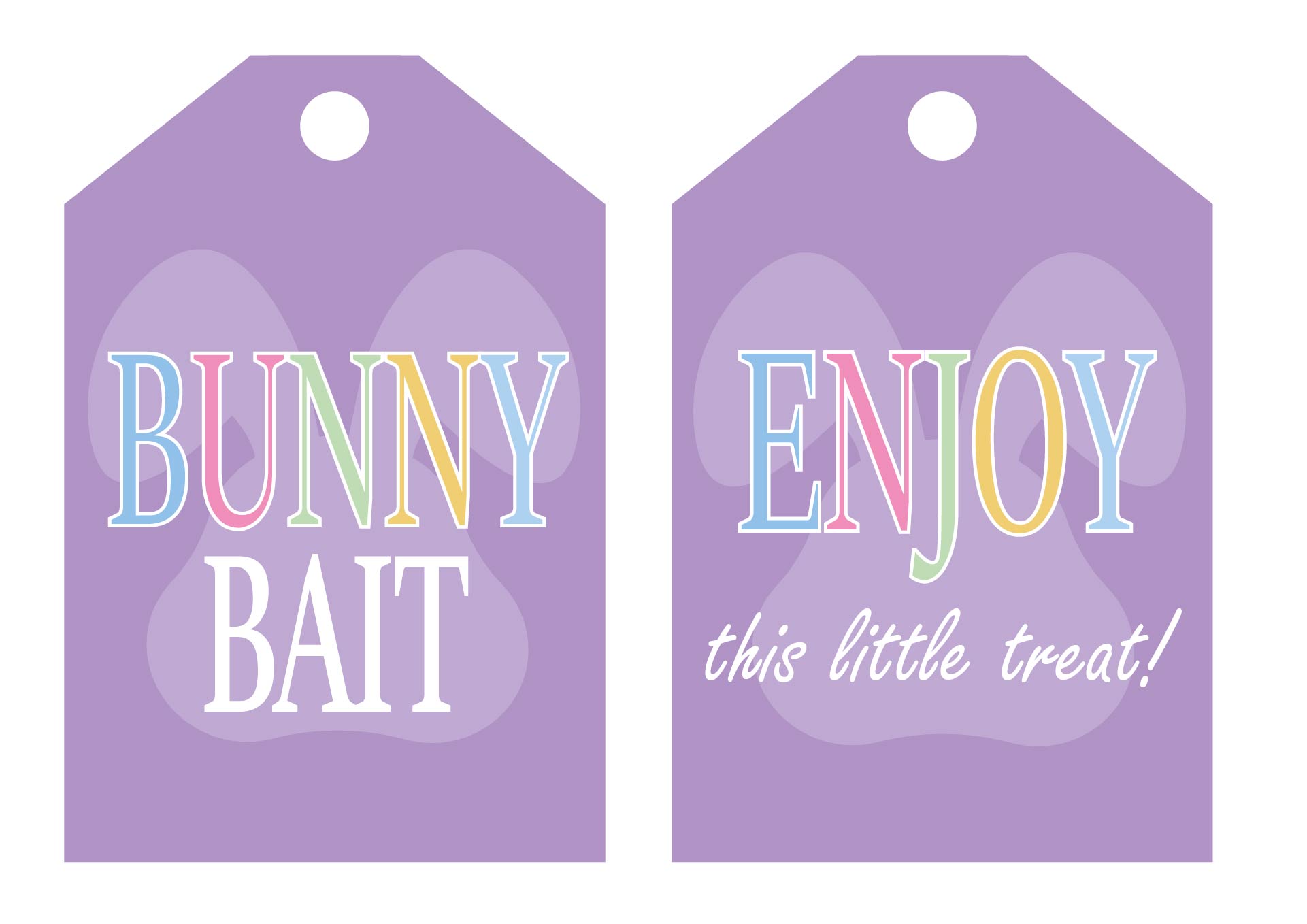Purple Bunny Easter Gift Tags