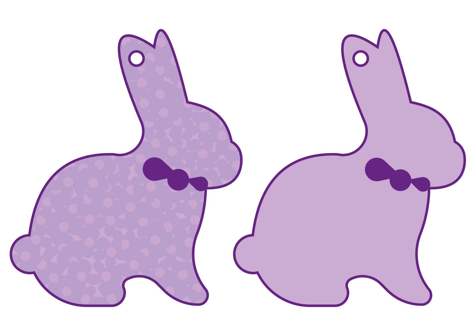 Purple Bunny Easter Place Setting Tags