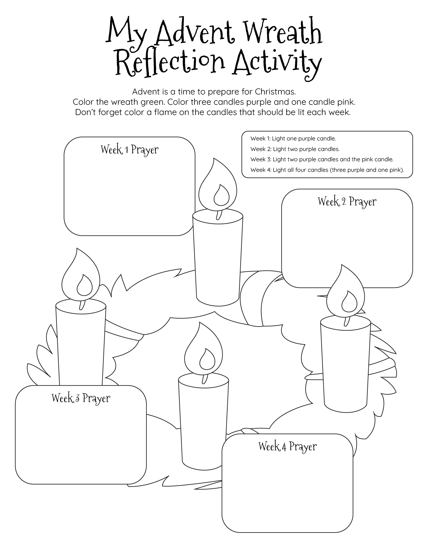 Religious Advent Worksheets for Kids