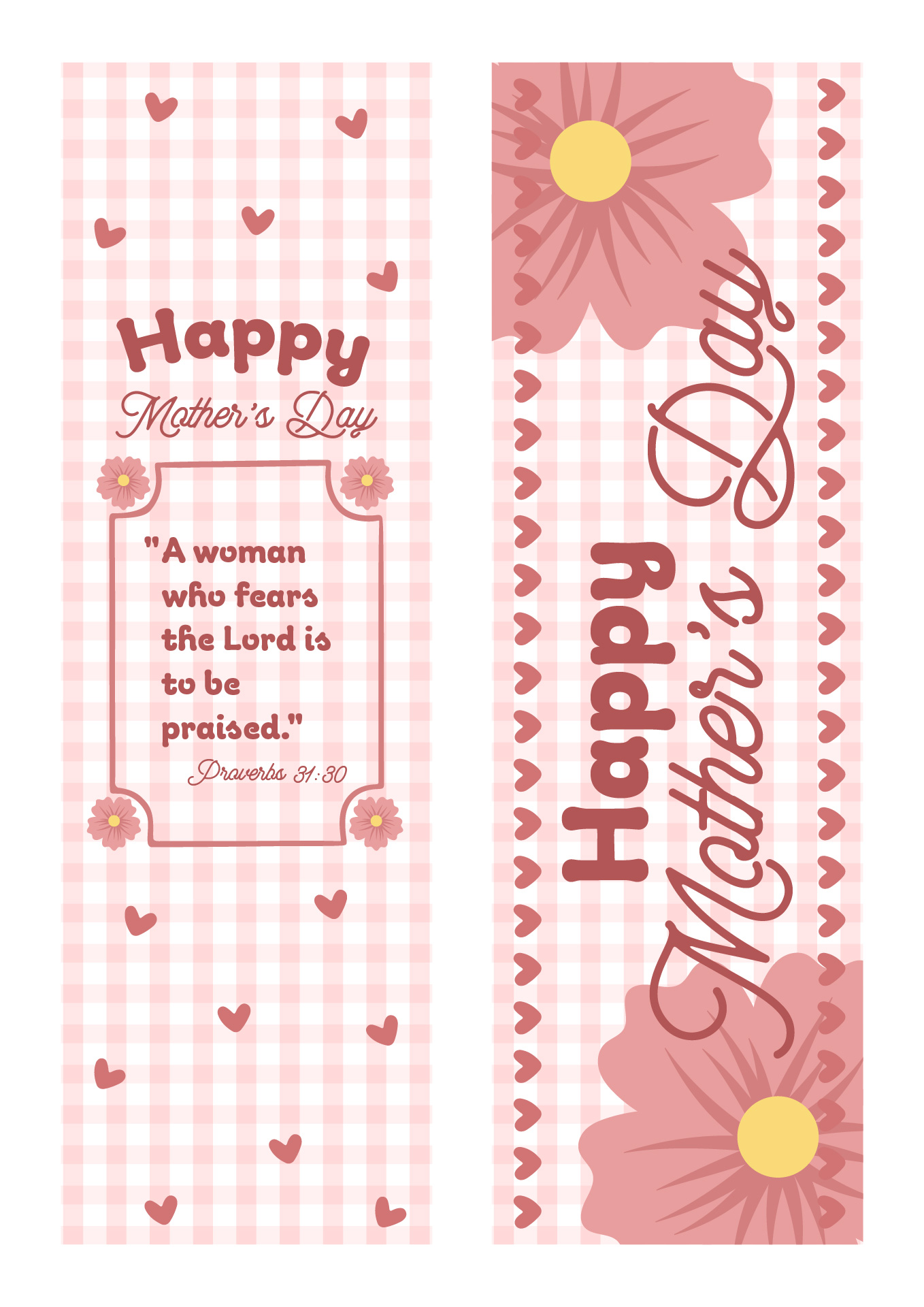 Religious Mothers Day Bookmarks for Printing Religious Mothers Day Bookmarks for Printing