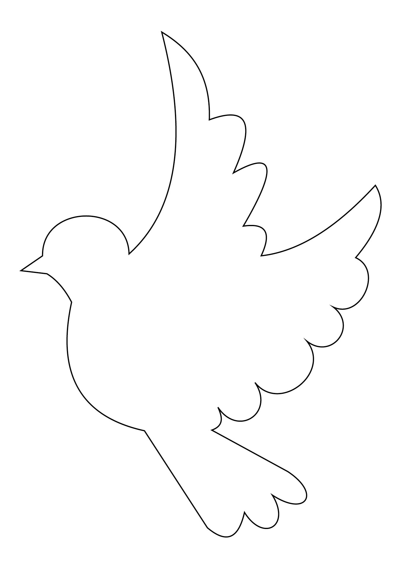 Simple Dove Cut Out Stencil