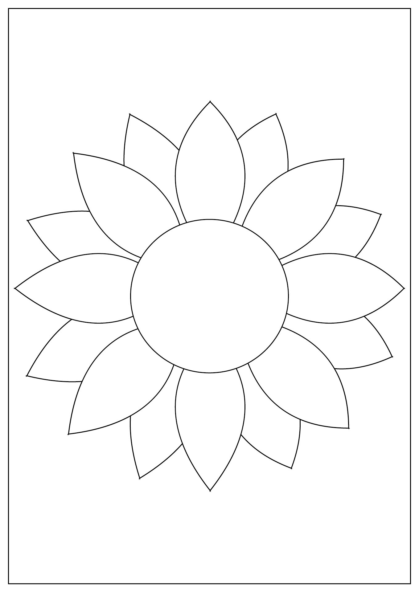 Simple Sunflower Outline Template