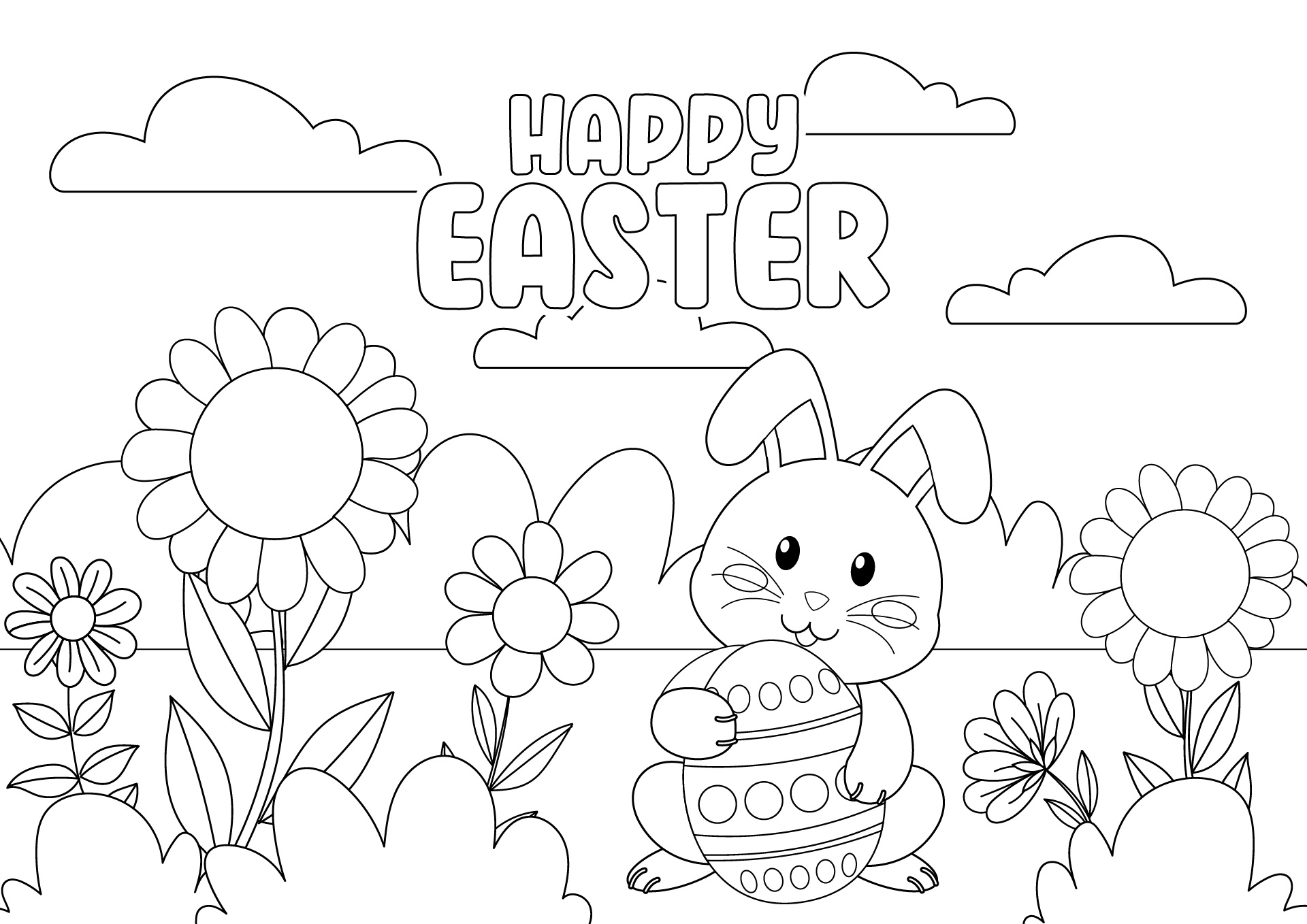 Spring Flowers Easter Coloring Cards Spring Flowers Easter Coloring Cards