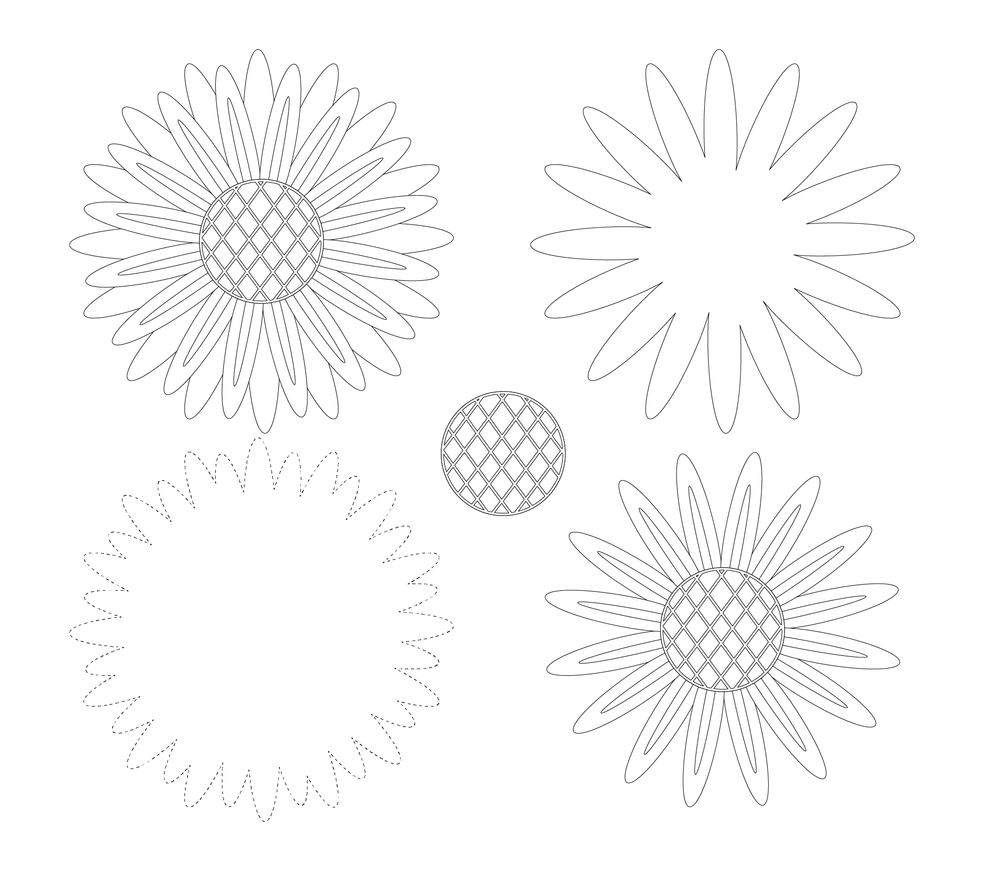 Sunflower Shape Cut Outs for Decorations