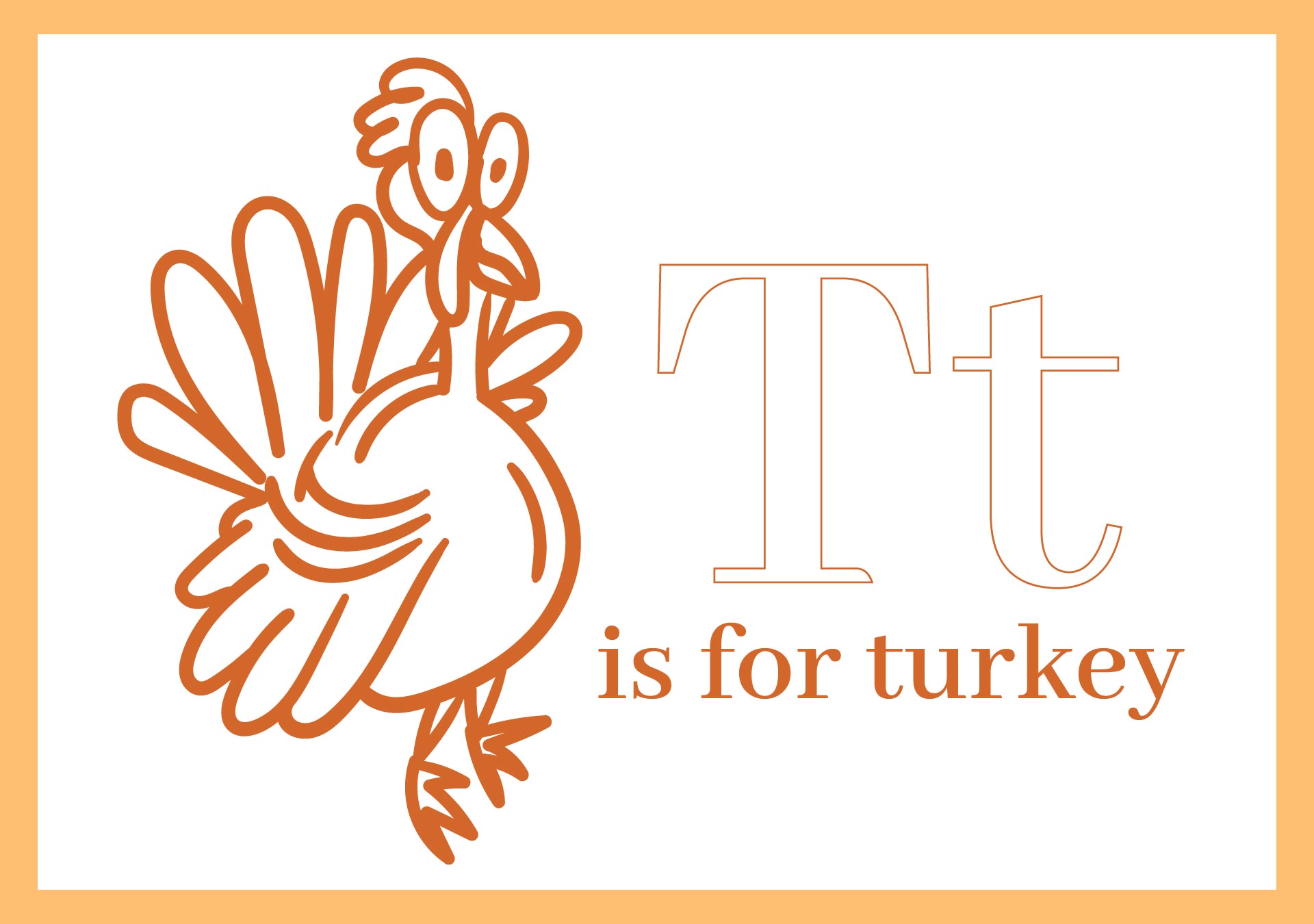 Thanksgiving Letter T Coloring Pages