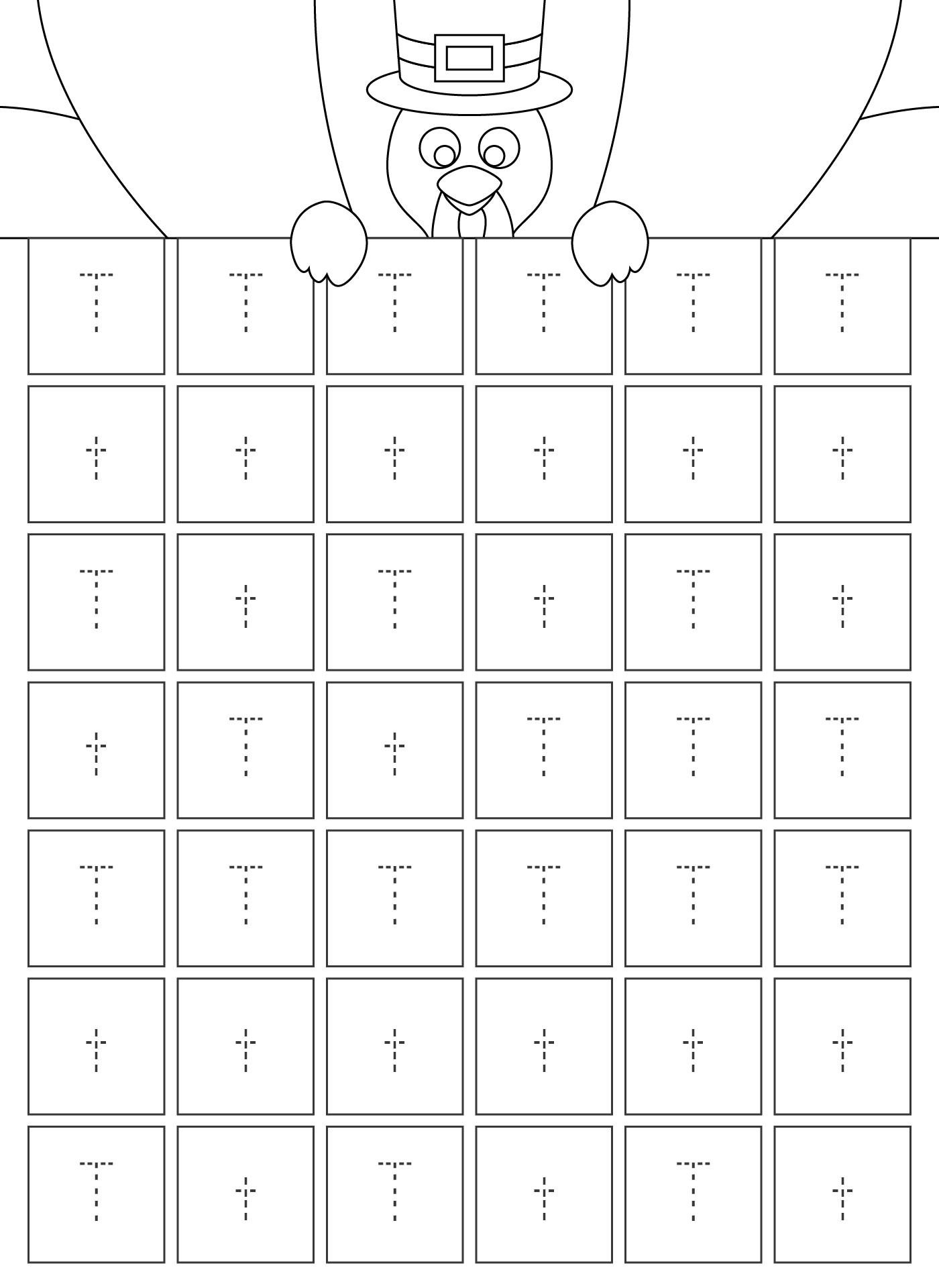Thanksgiving Letter T Tracing Exercises