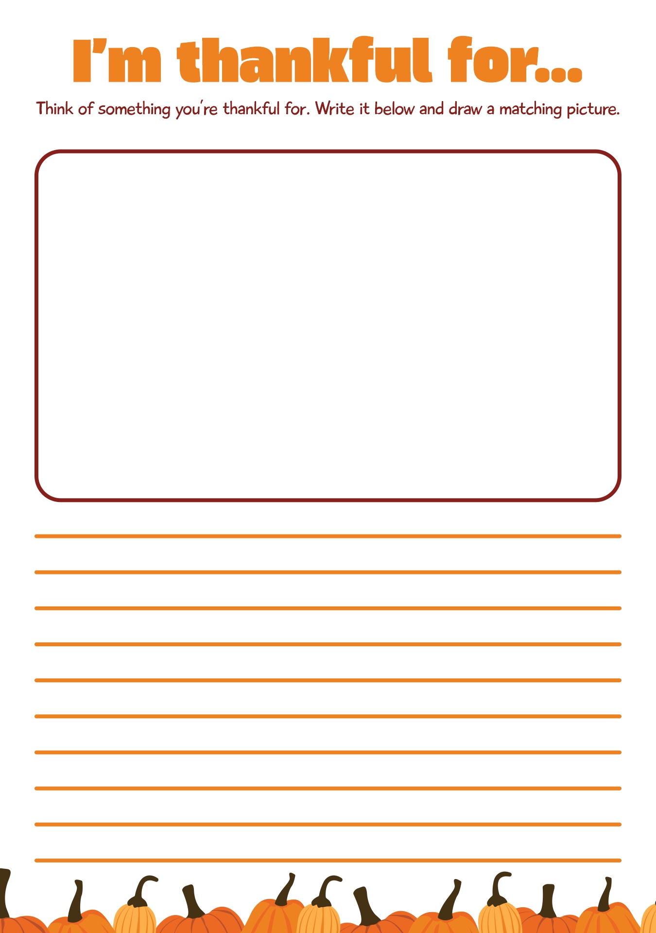 Thanksgiving Pumpkin Writing Exercises