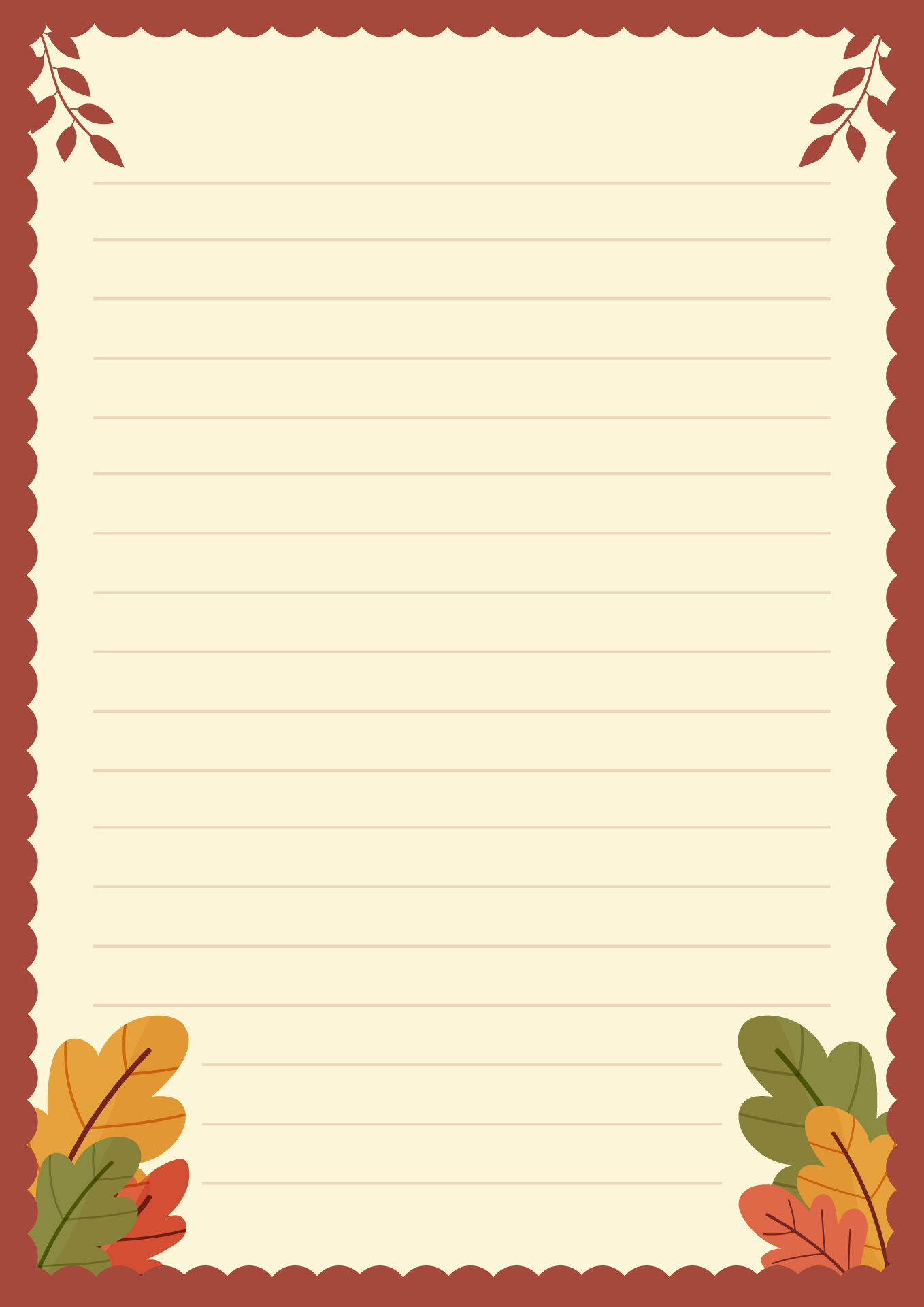 Thanksgiving Themed Writing Paper Printable