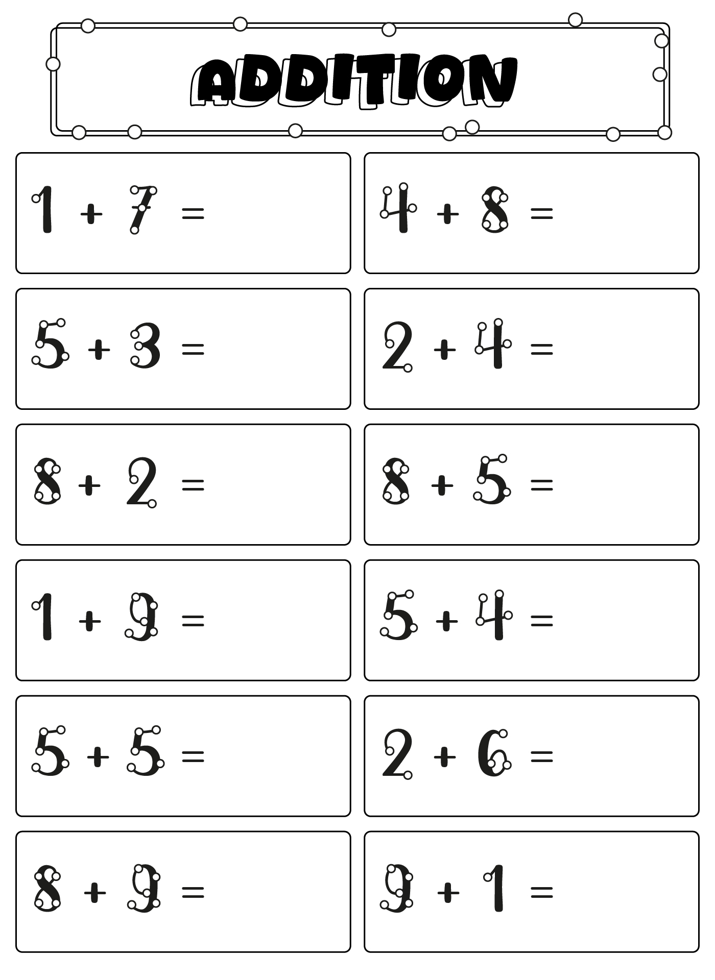 Touchpoint Math Numbers Activity Sheets