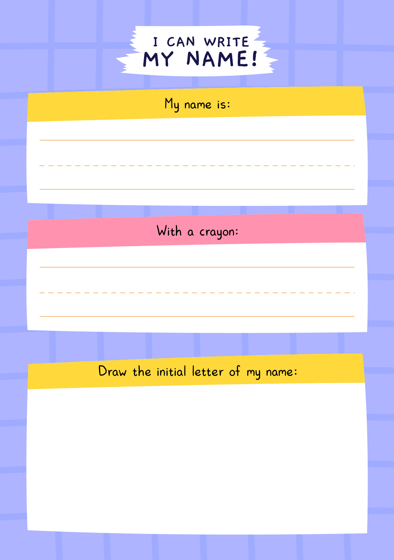 Trace My Name Worksheet for Kindergarteners