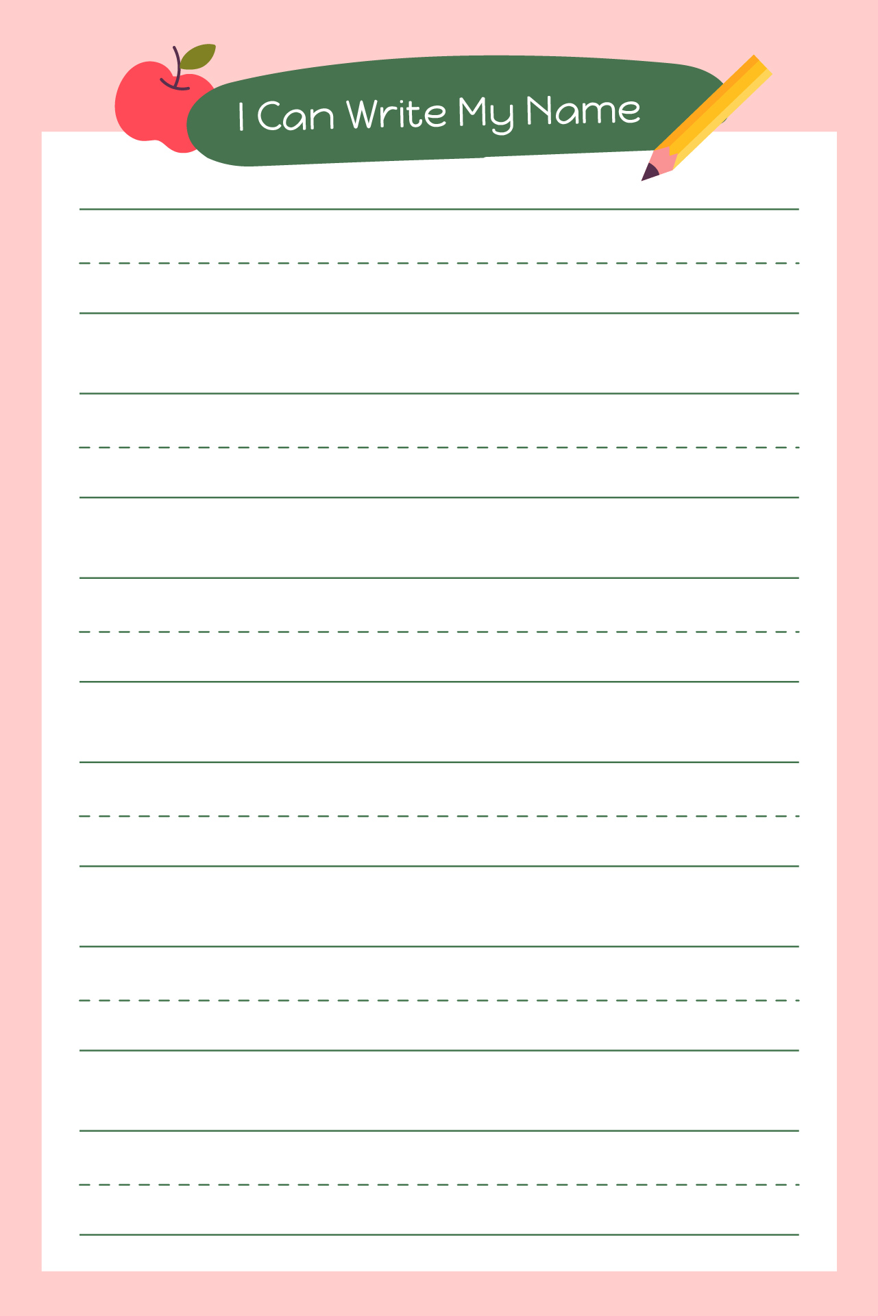 Trace My Name Worksheet for Preschoolers