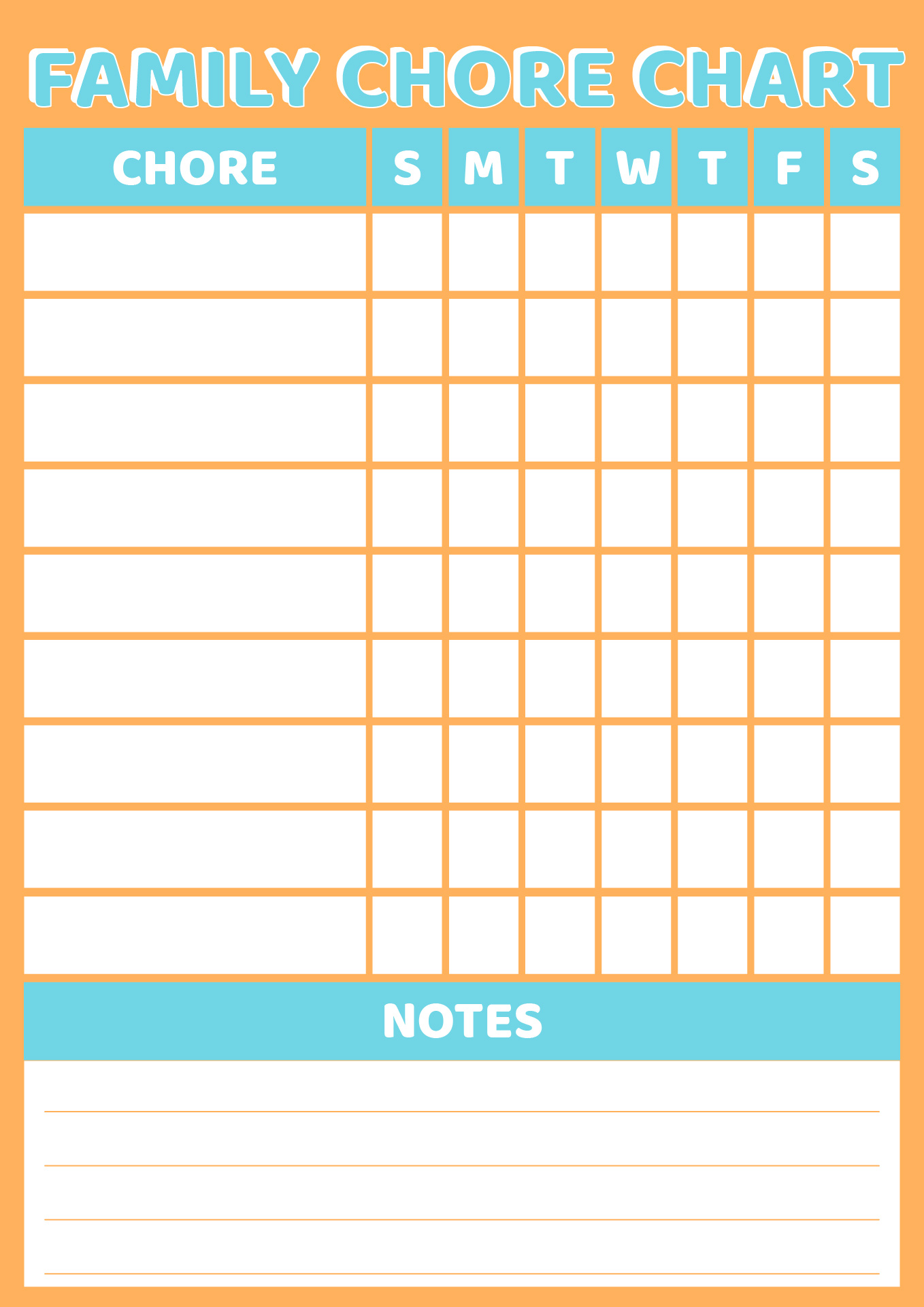 Weekly Family Chore Chart Printables Weekly Family Chore Chart Printables