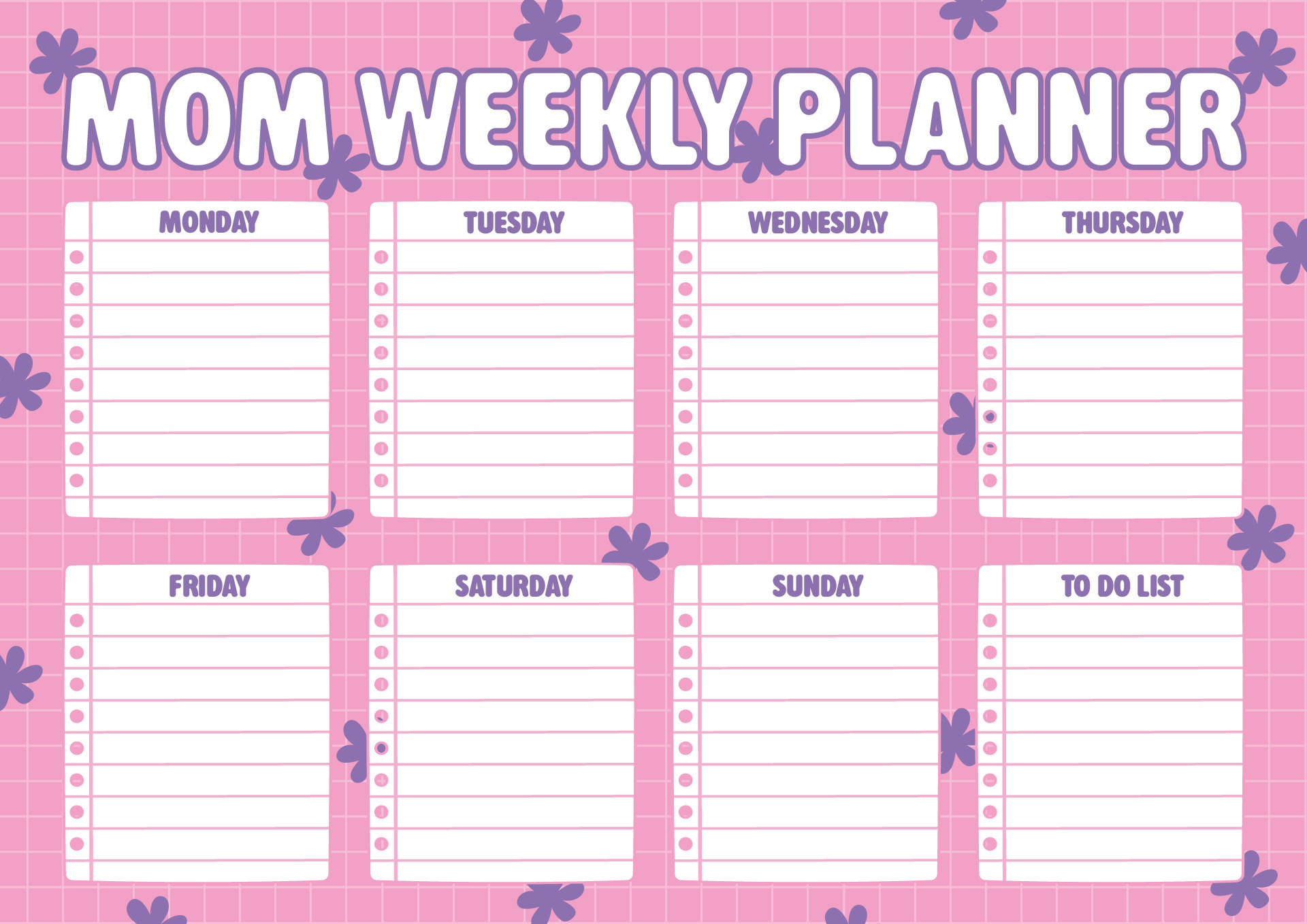 Weekly Planner Printable for Moms