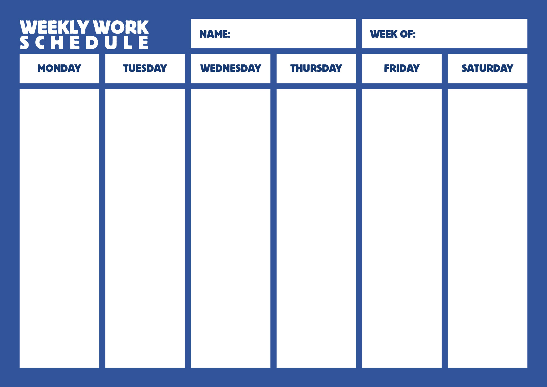 Weekly Planner Printable for Work