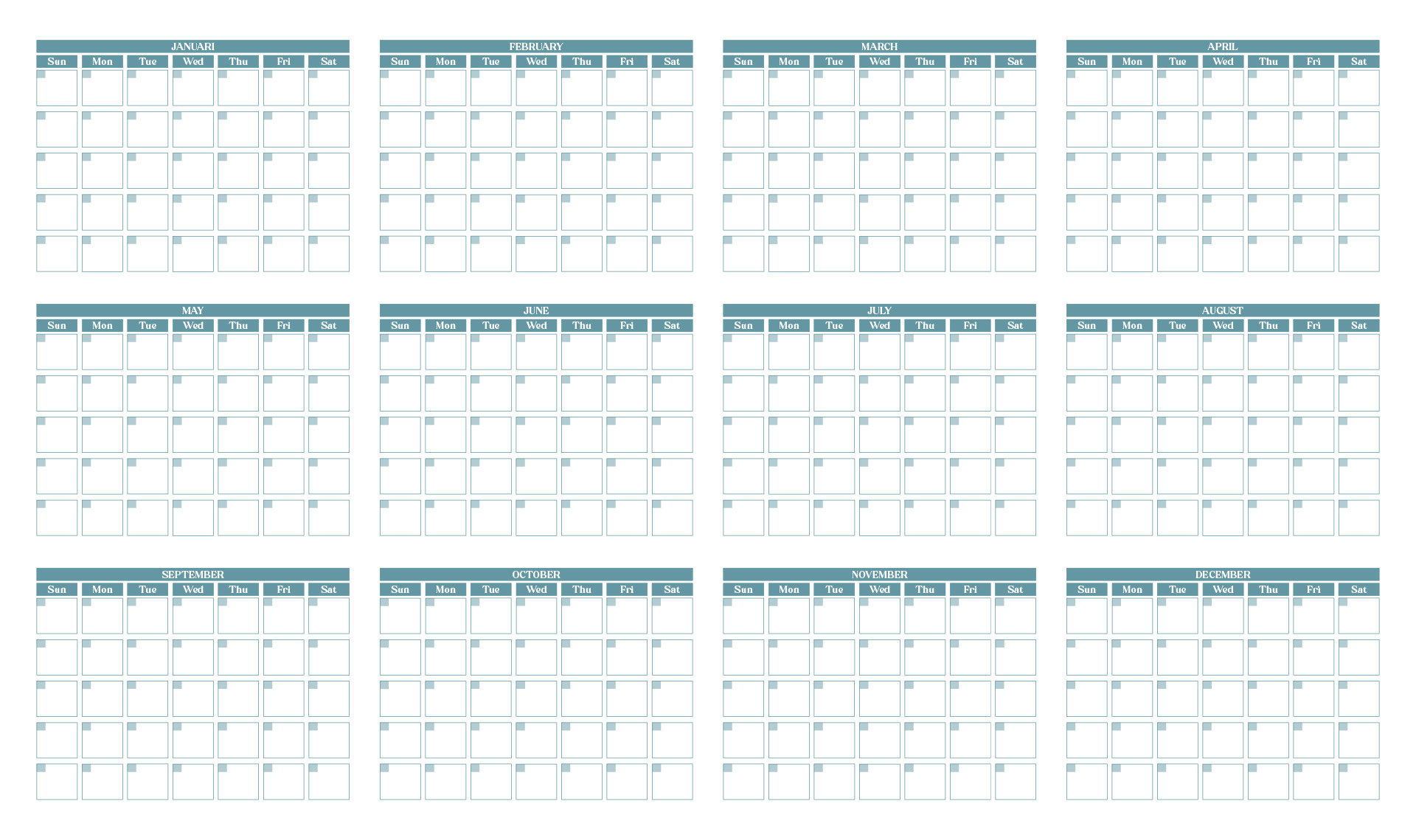 Yearly Printable Calendar Schedule