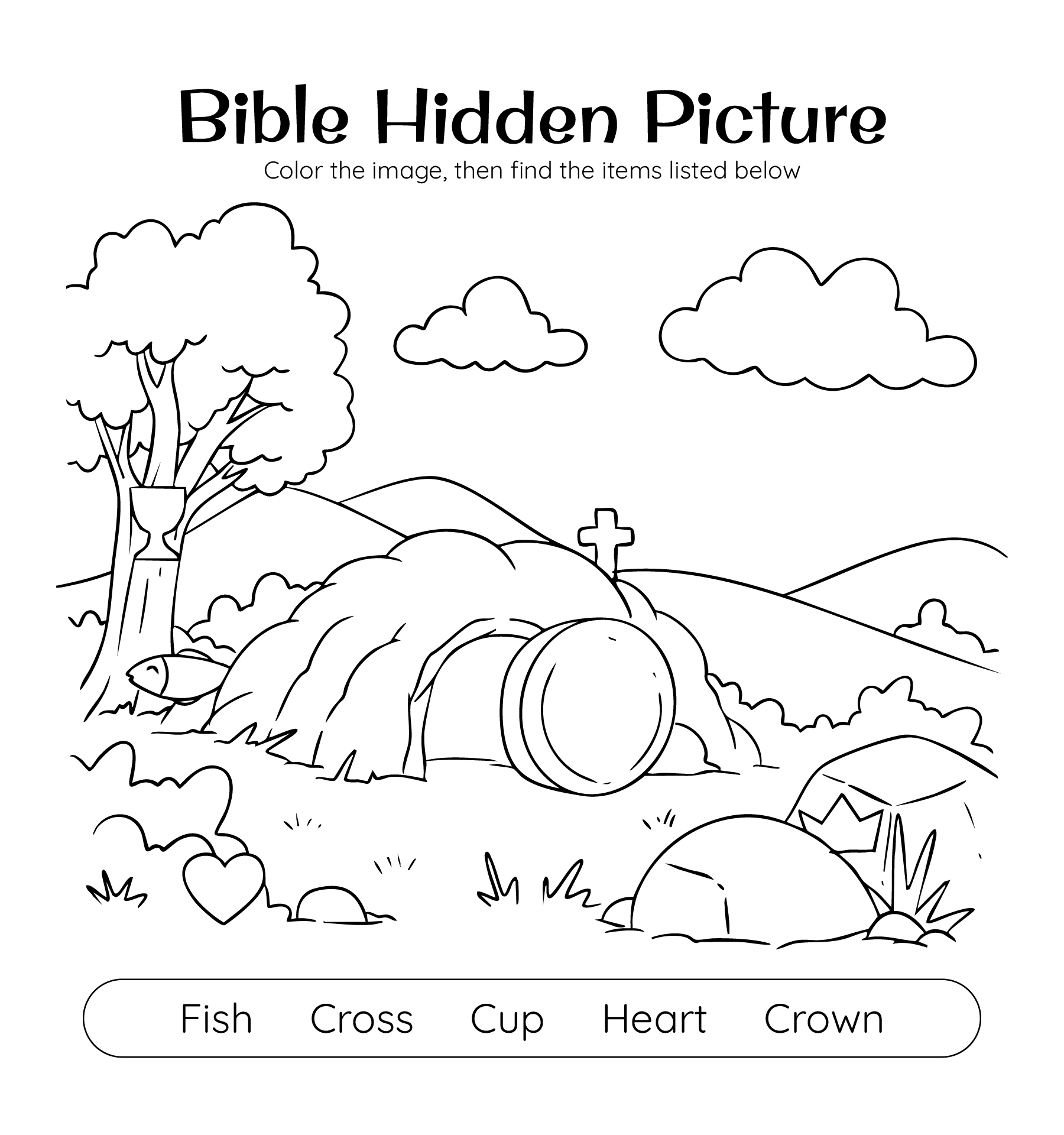 Stories Jesus Hidden Picture Activity