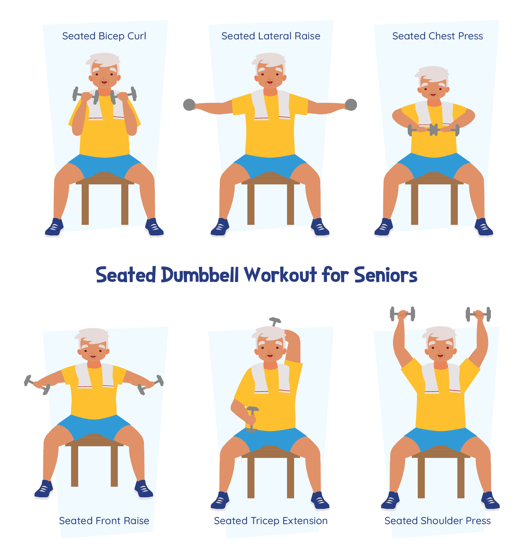 Seated Dumbbell Exercise For Senior