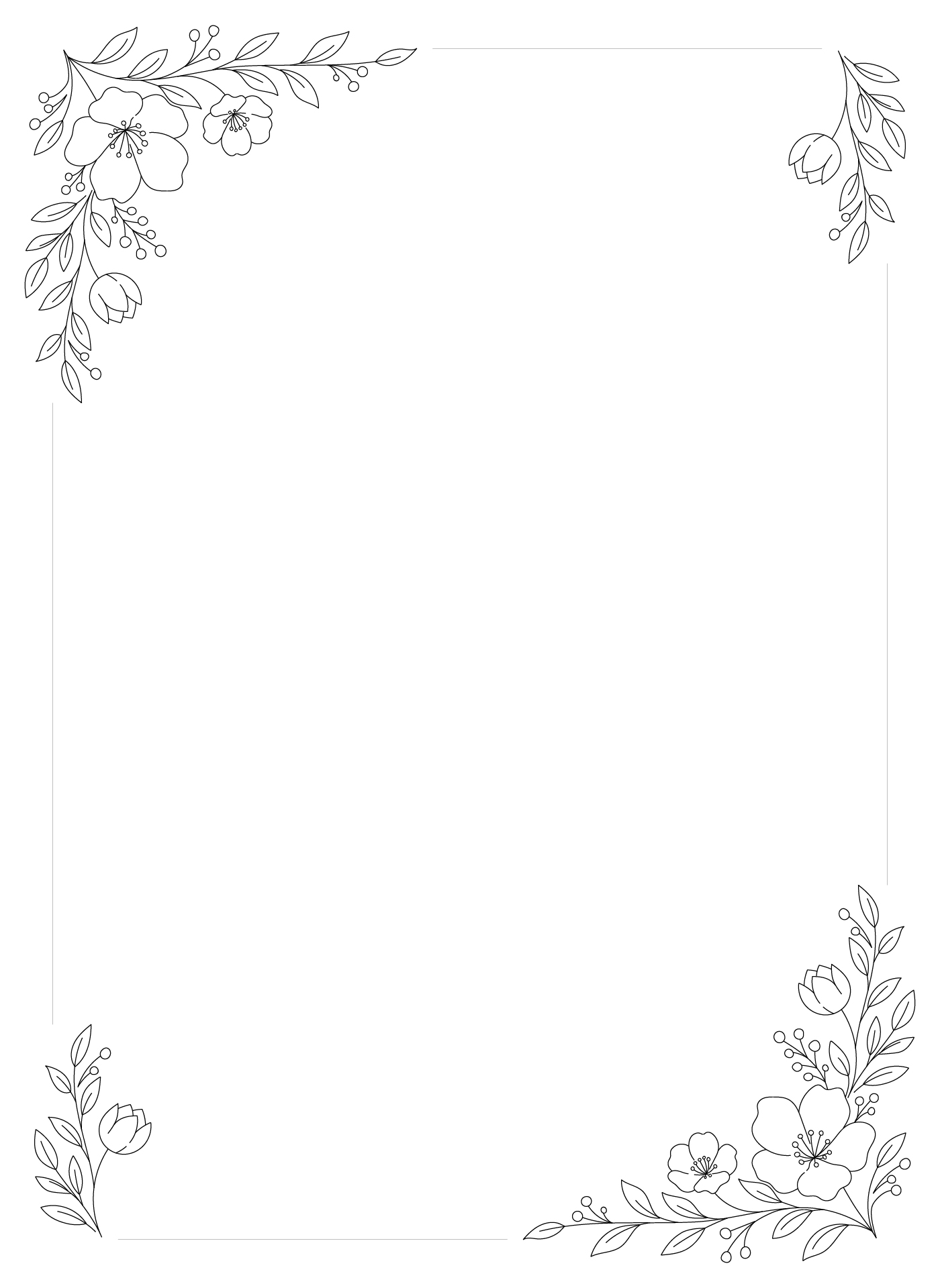 Rectangle Floral Frame Coloring Page Rectangle Floral Frame Coloring Page