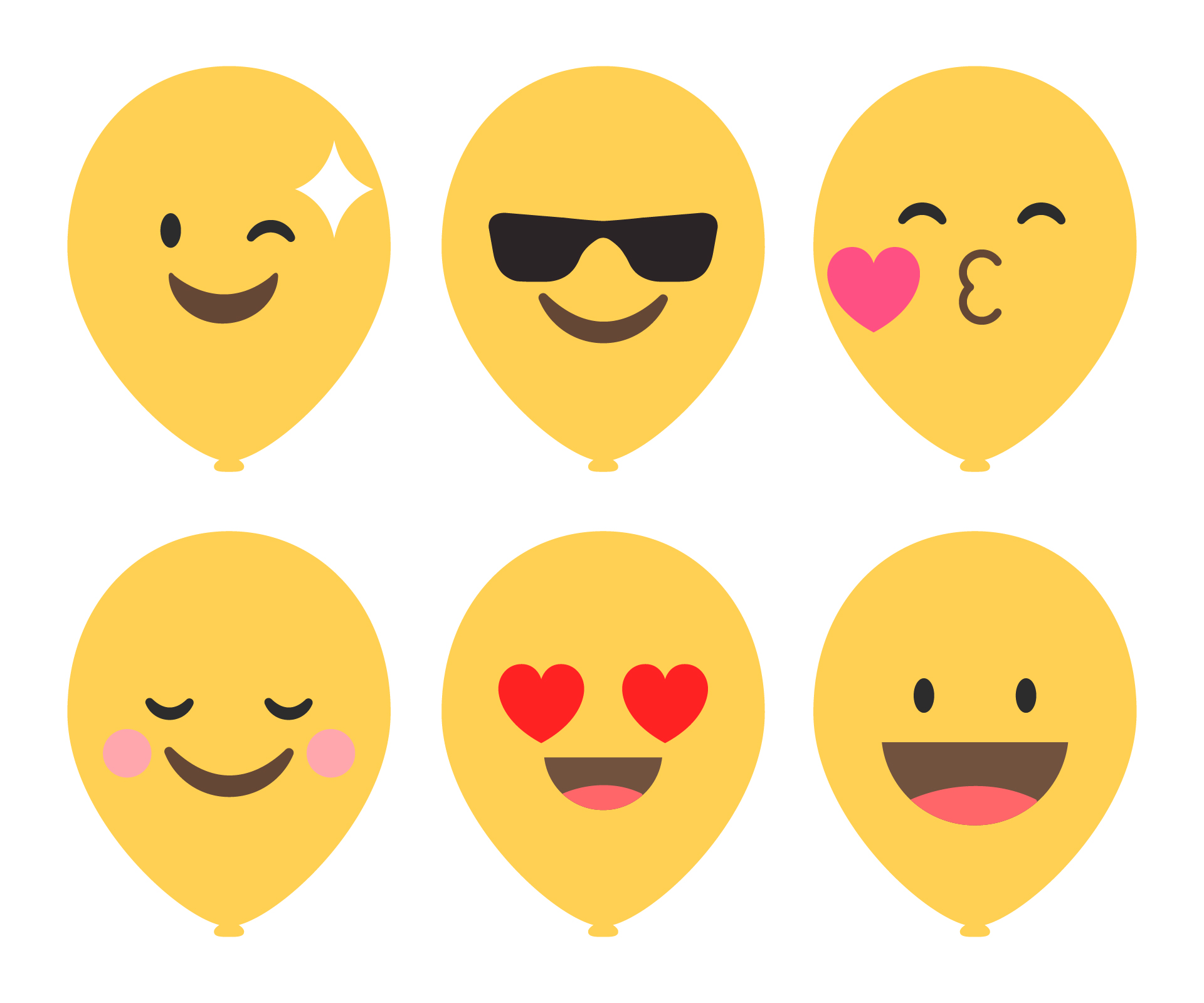 Balloons Emoticon Cutouts