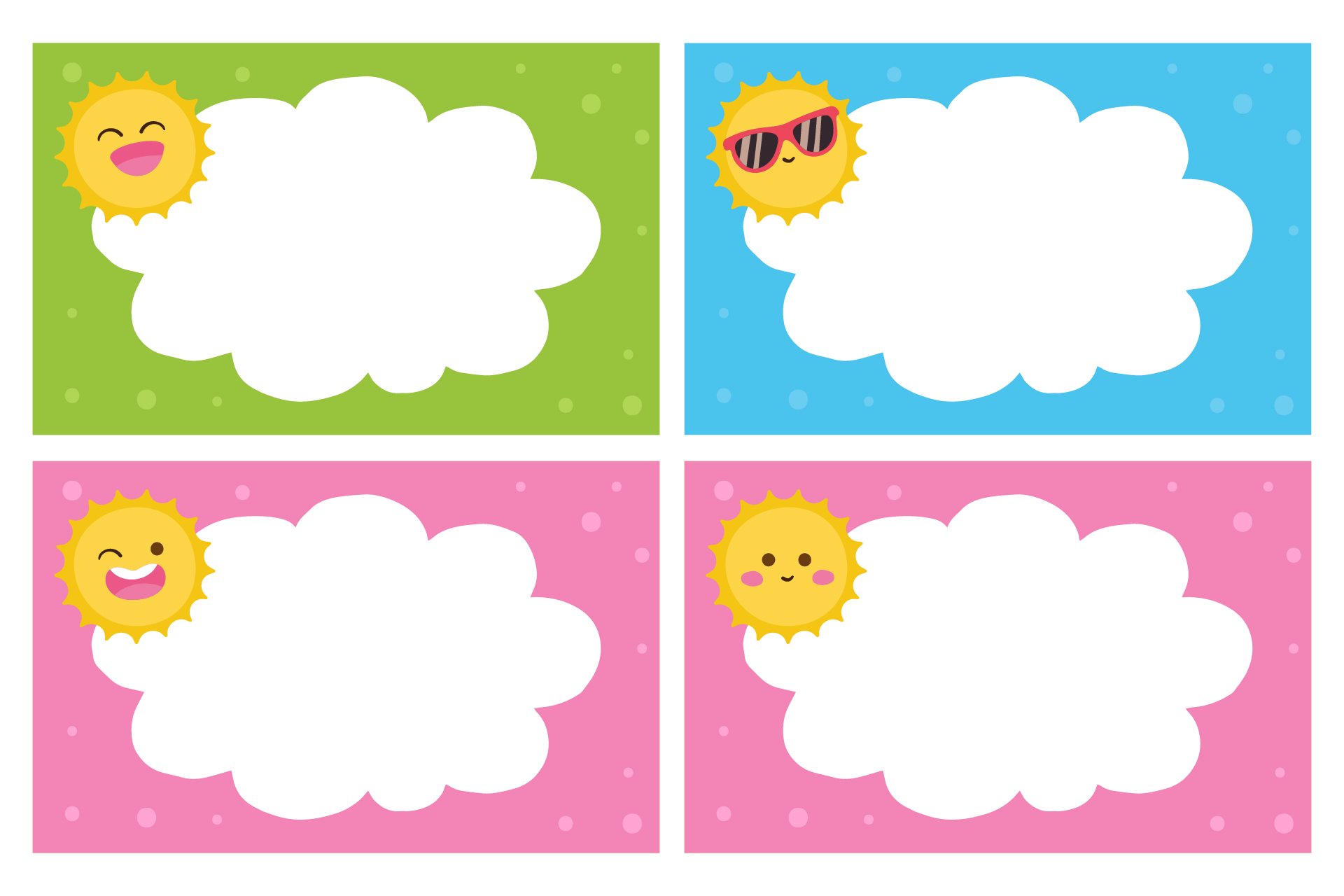 Sun Name Tags For Summer Party