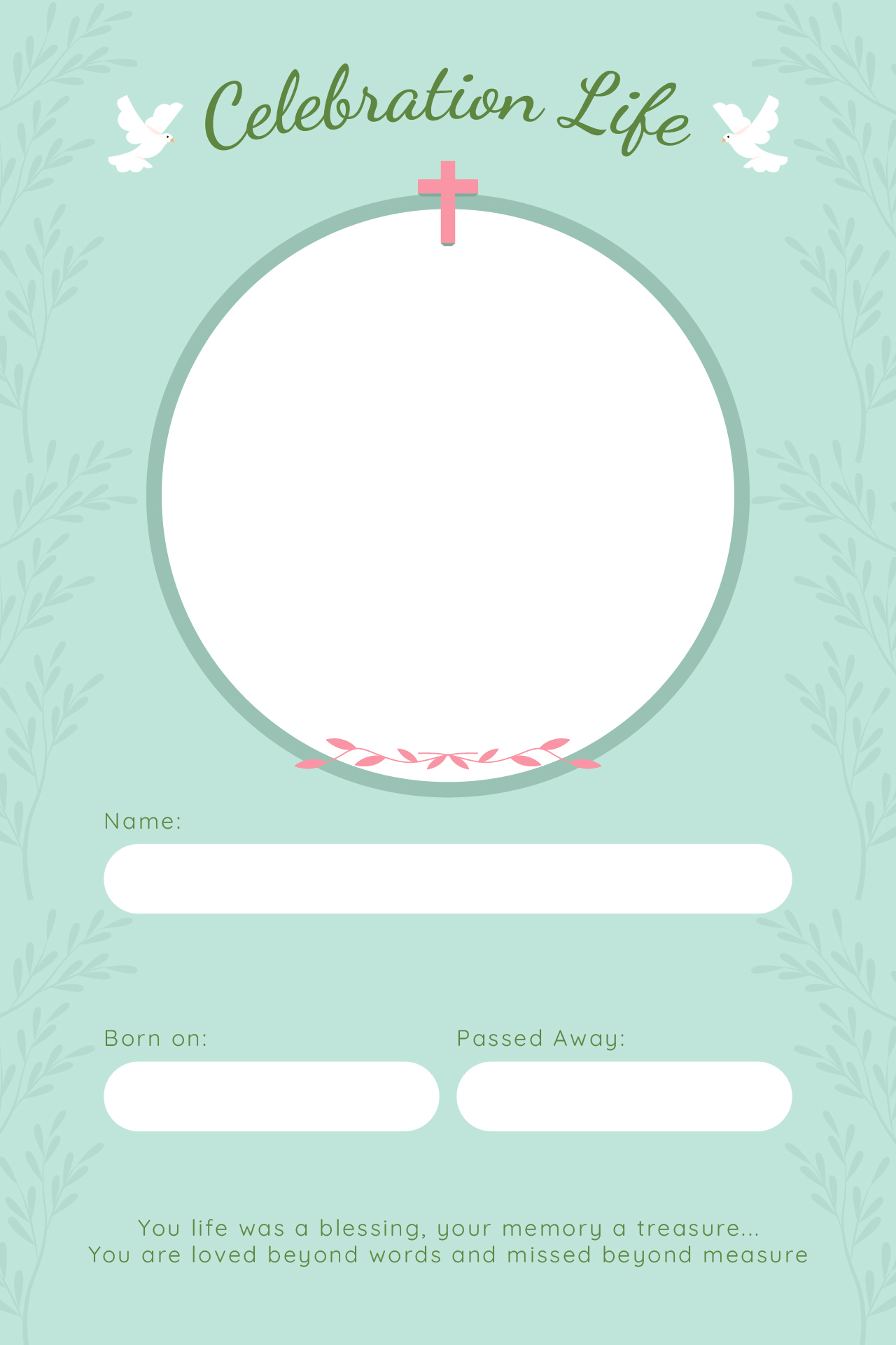 Memorial Remembrance Card