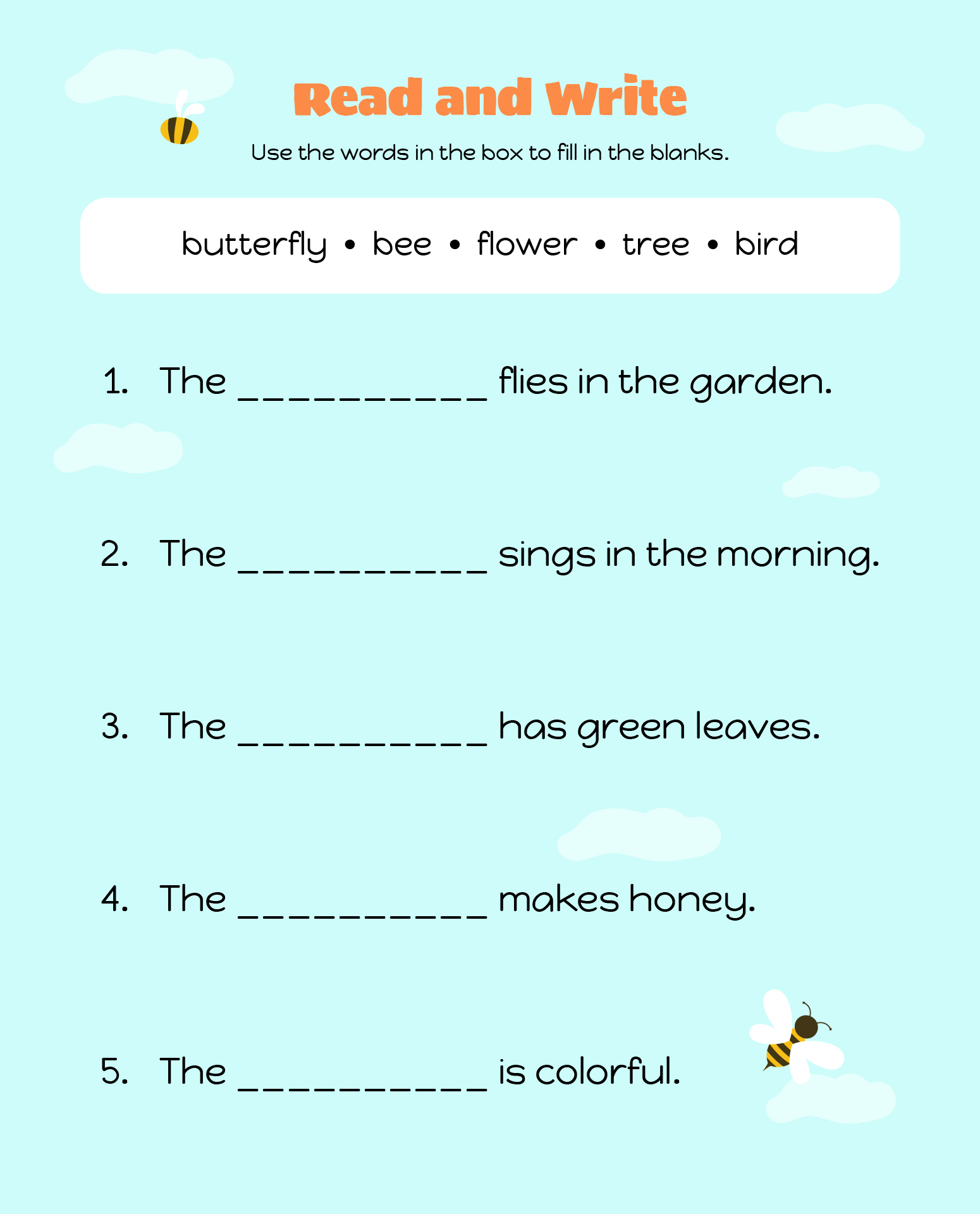 Read And Write Spring Worksheet