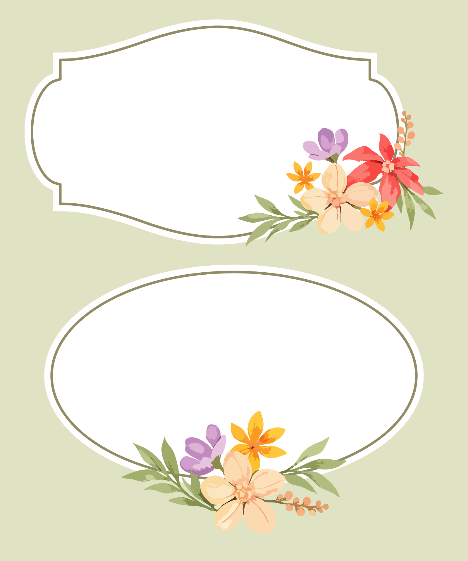 Aesthetic Watercolor Flower Labels