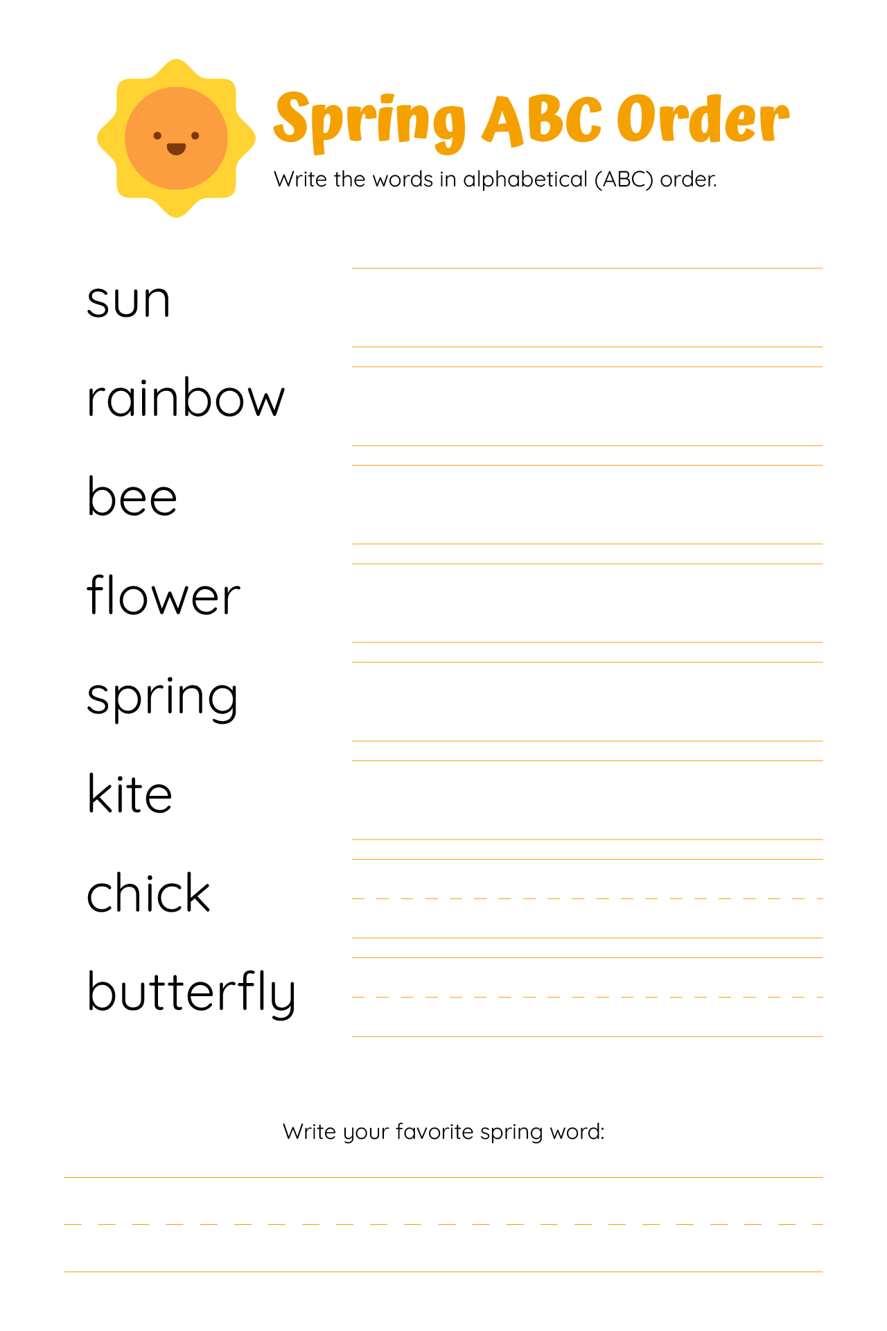 The ABC Of Spring Worksheet