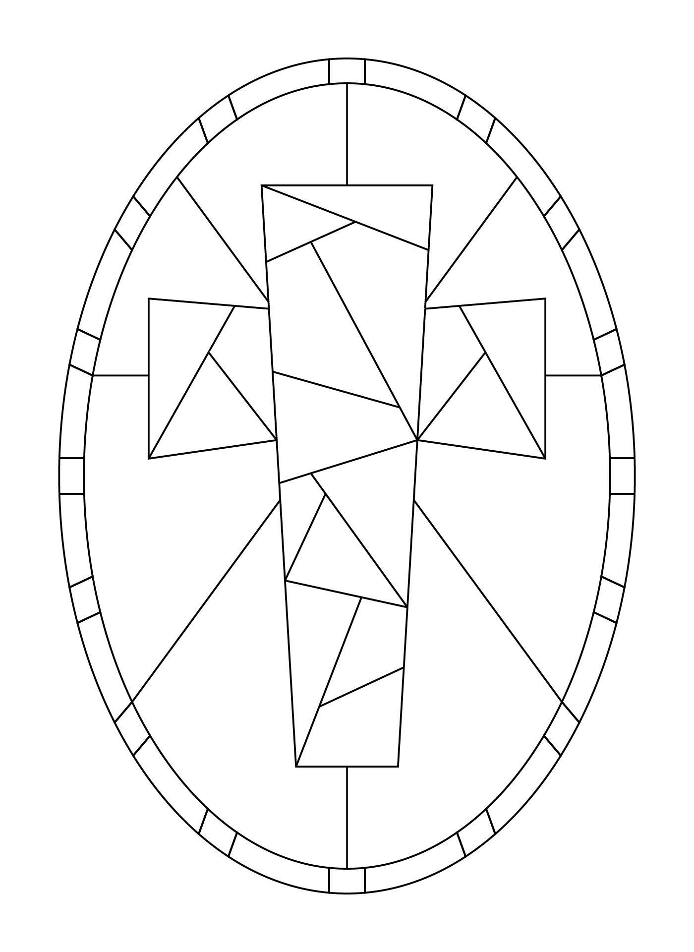 Stained Glass Cross Coloring Page Stained Glass Cross Coloring Page