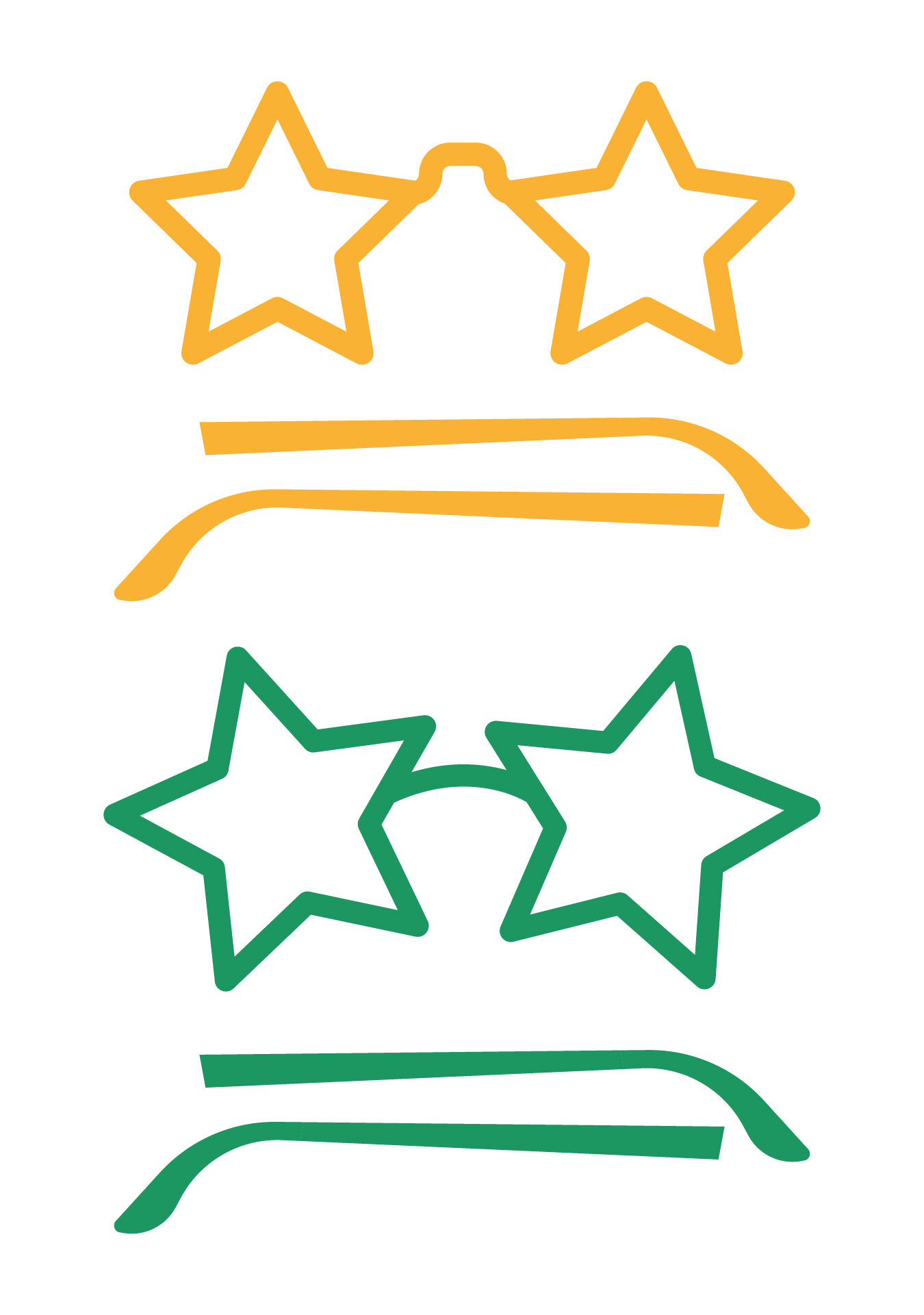 Star Eye Glasses Template
